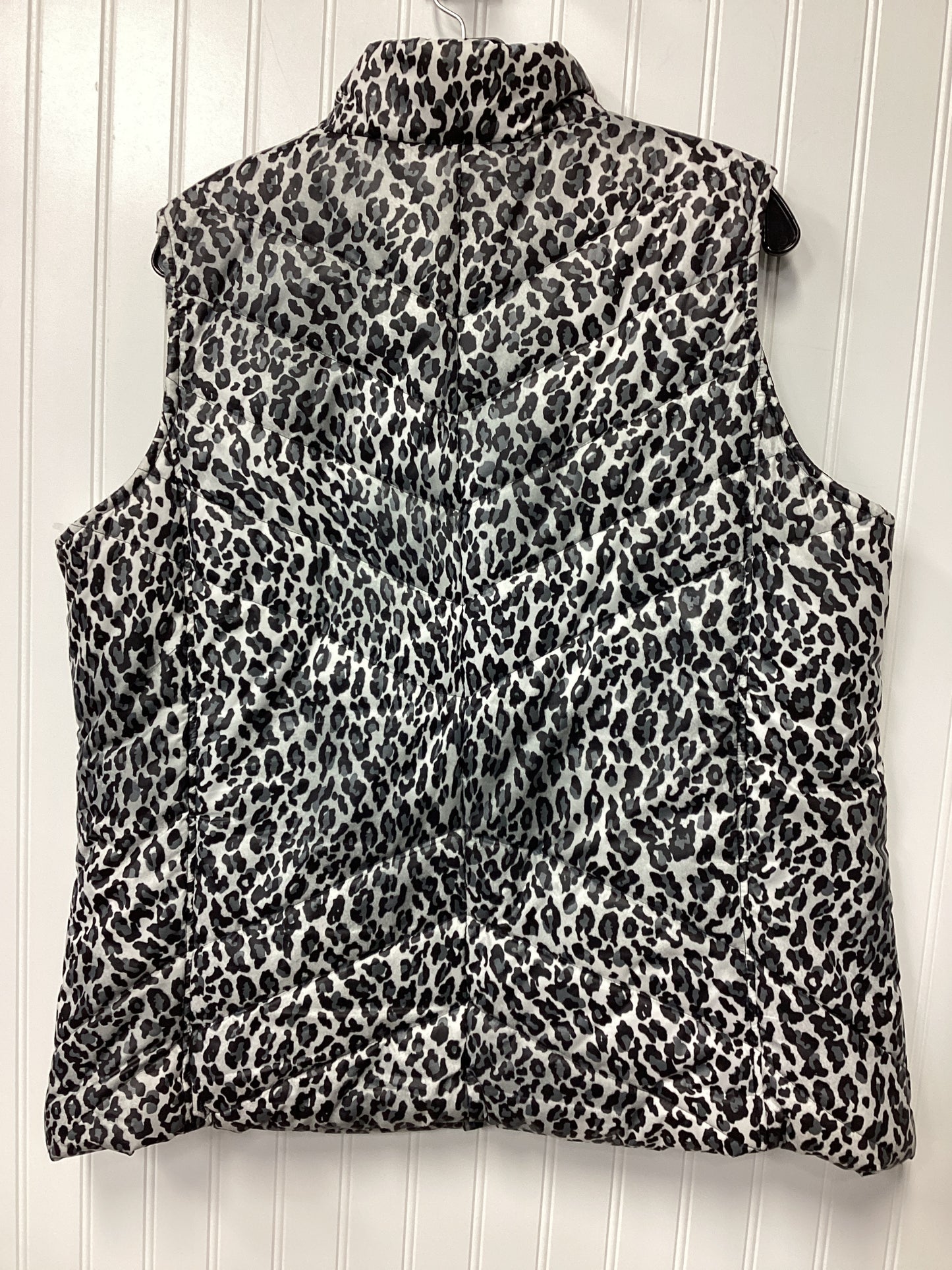 Vest Puffer & Quilted By Jones New York In Animal Print, Size:1X