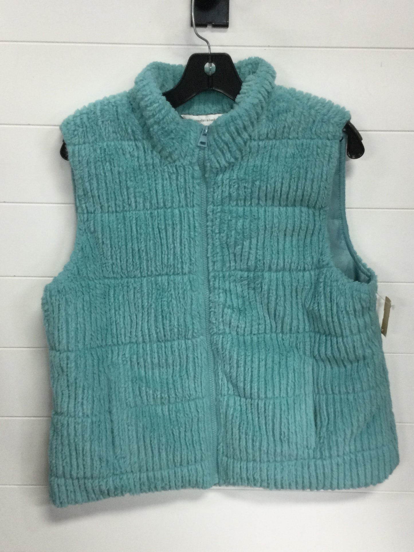 Vest Faux Fur & Sherpa By Christopher And Banks In Blue, Size:M