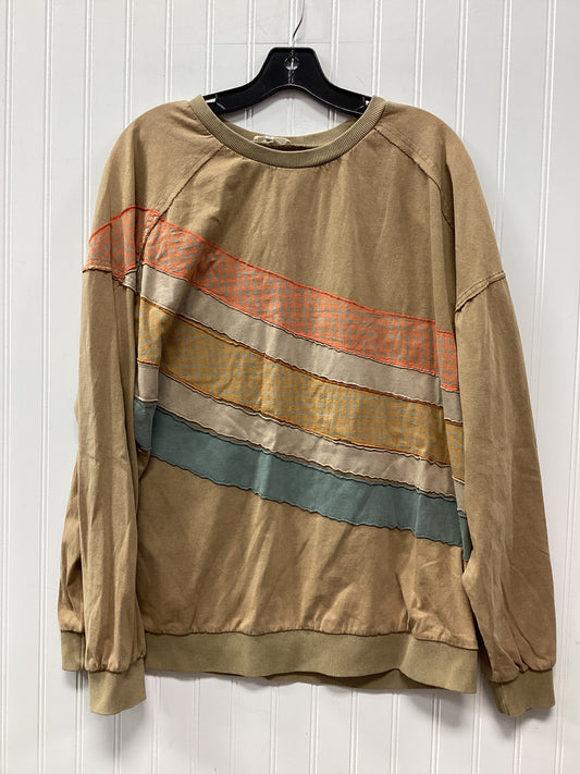 Top Ls By Easel In Tan, Size:1X