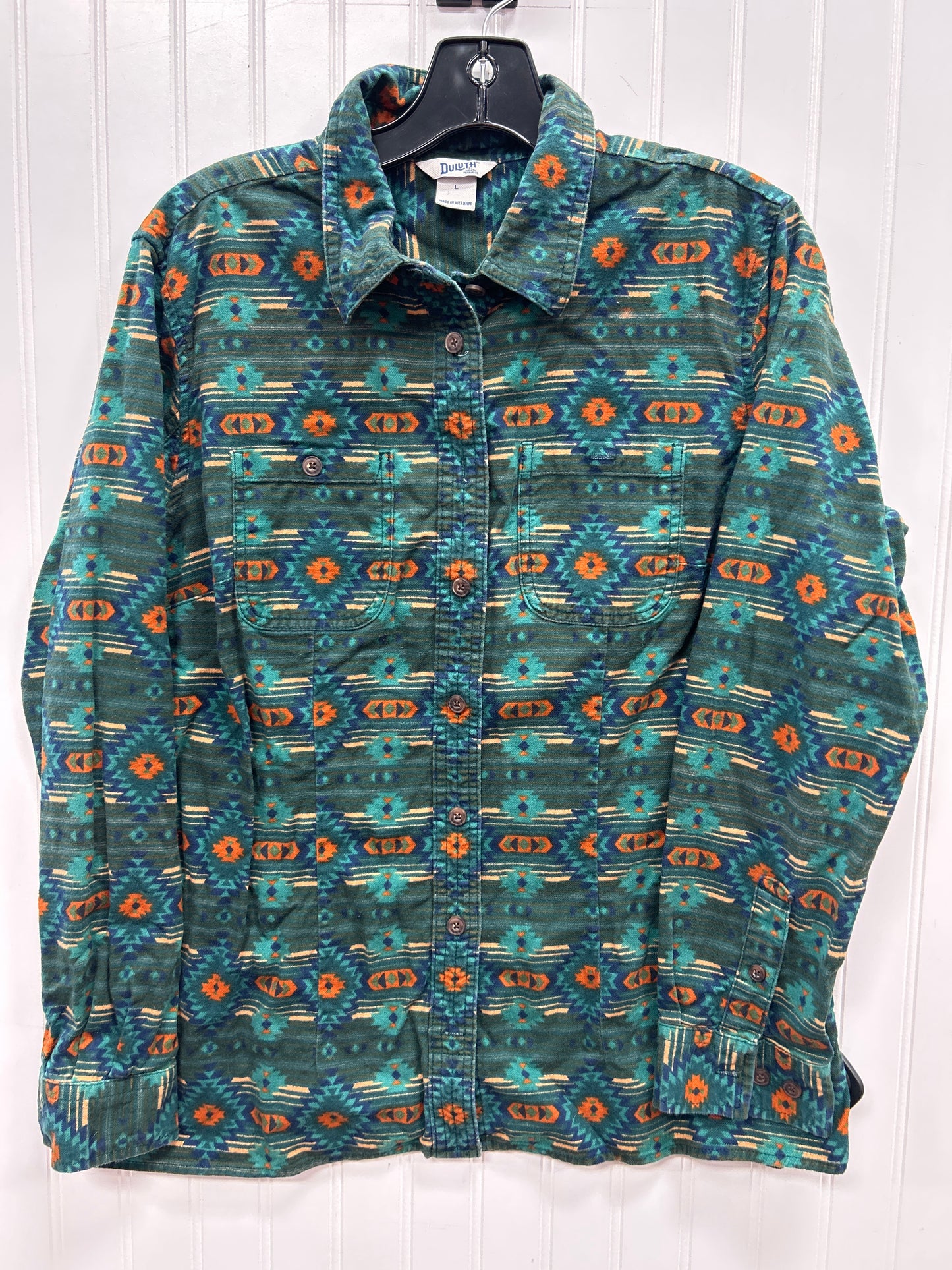 Blouse Ls By Duluth Trading In Green, Size:L