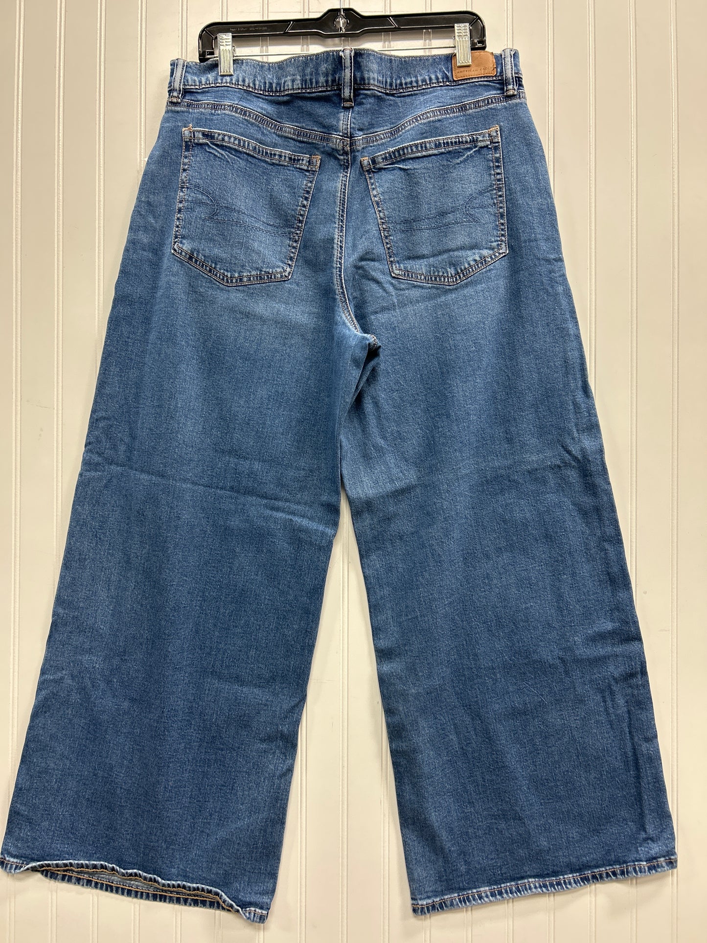 Jeans Wide Leg By American Eagle In Blue Denim, Size:14