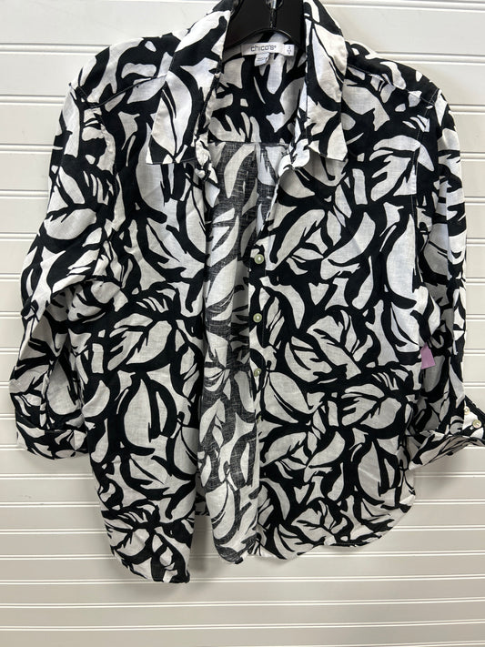 Top Ls By Chicos In Black & White, Size:L