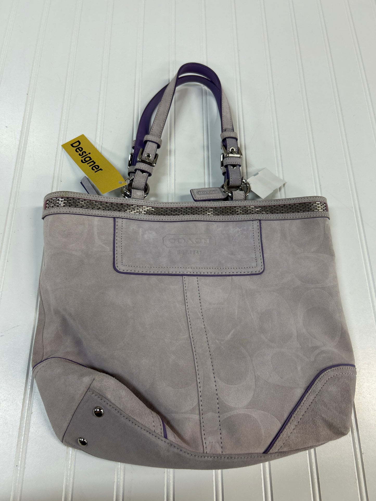 Handbag Designer By Coach In Purple, Size:Large