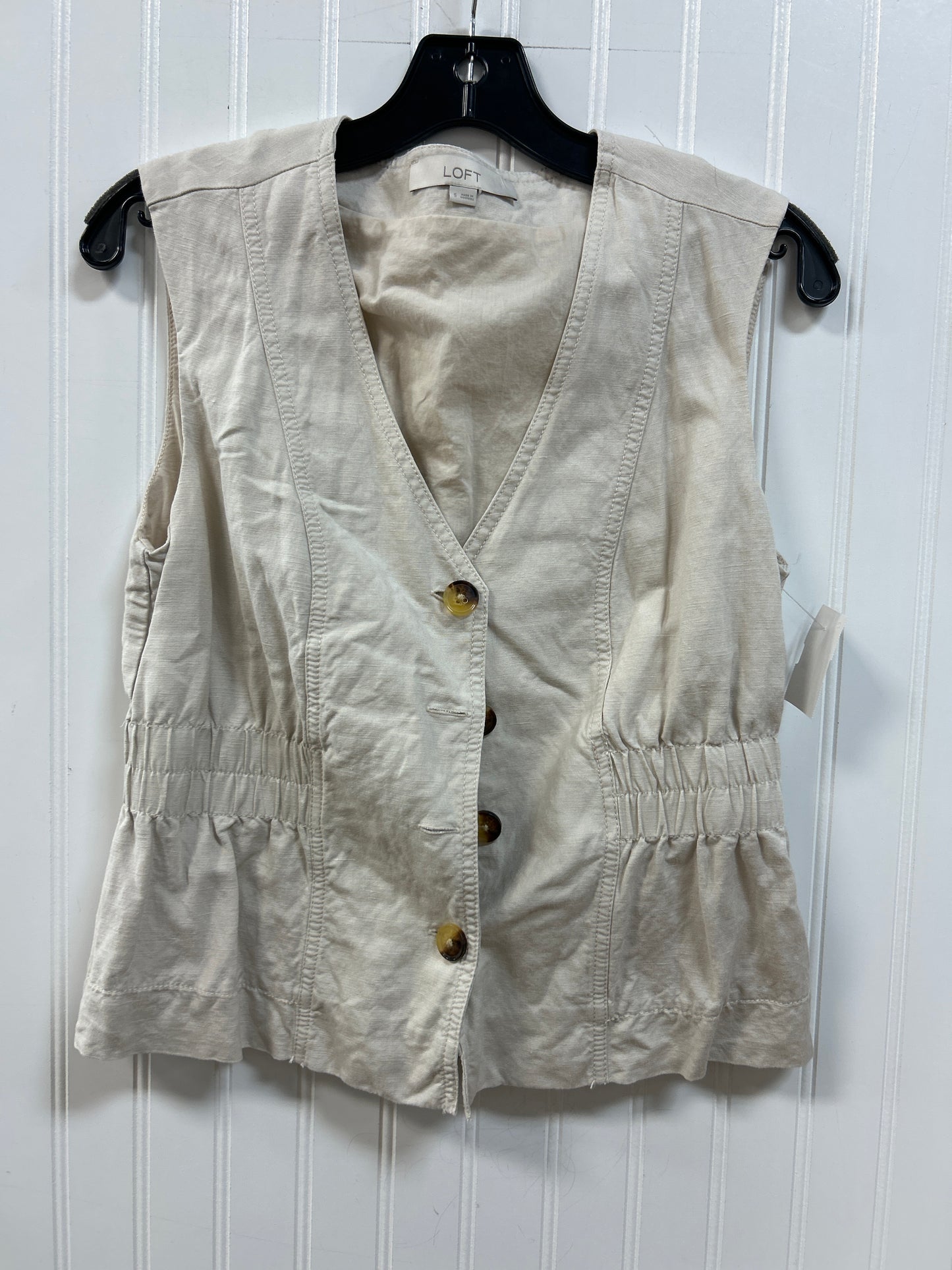 Blouse Sleeveless By Loft In Tan, Size:S