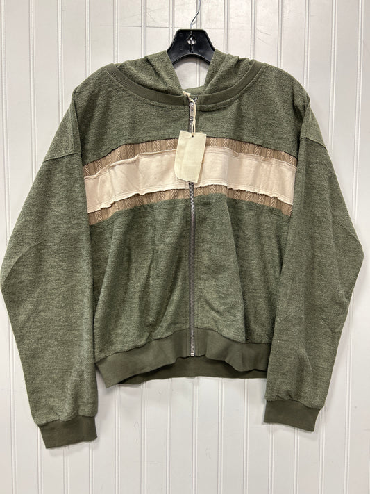 Sweatshirt Hoodie By Hem & Thread In Cream & Green, Size:L