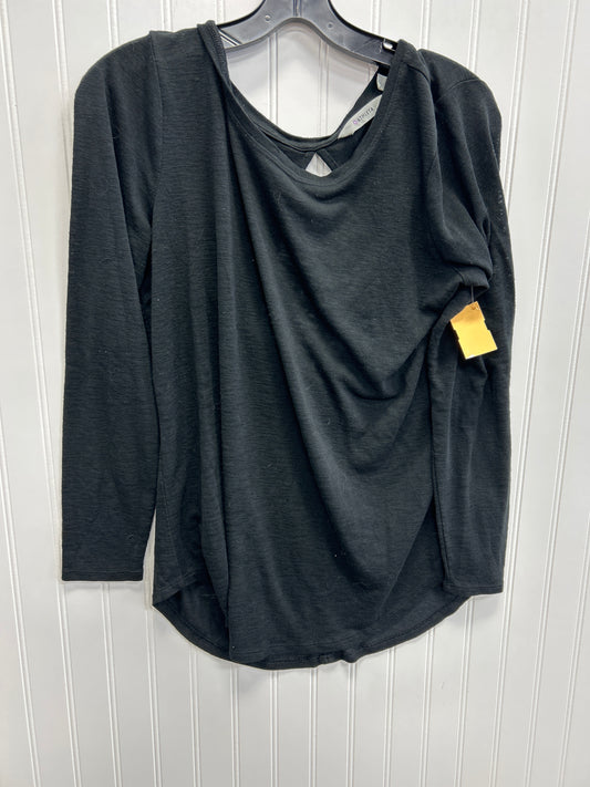 Athletic Top Ls Crewneck By Athleta In Black, Size:L