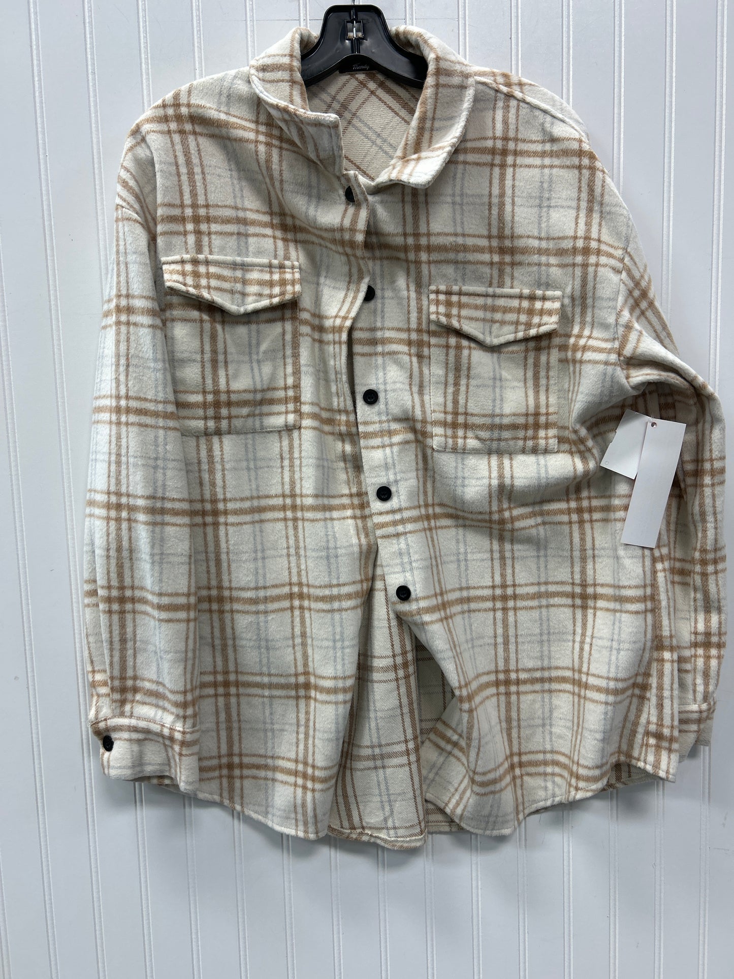Jacket Fleece By Trendy Queen In Cream, Size:L