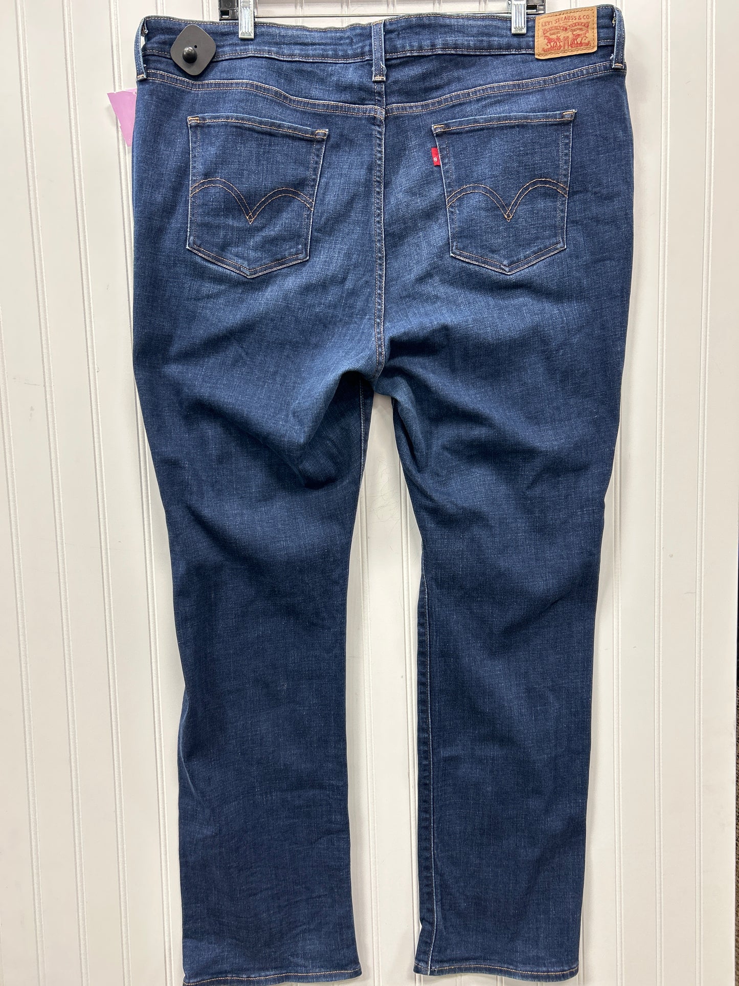 Jeans Straight By Levis In Blue Denim, Size:22