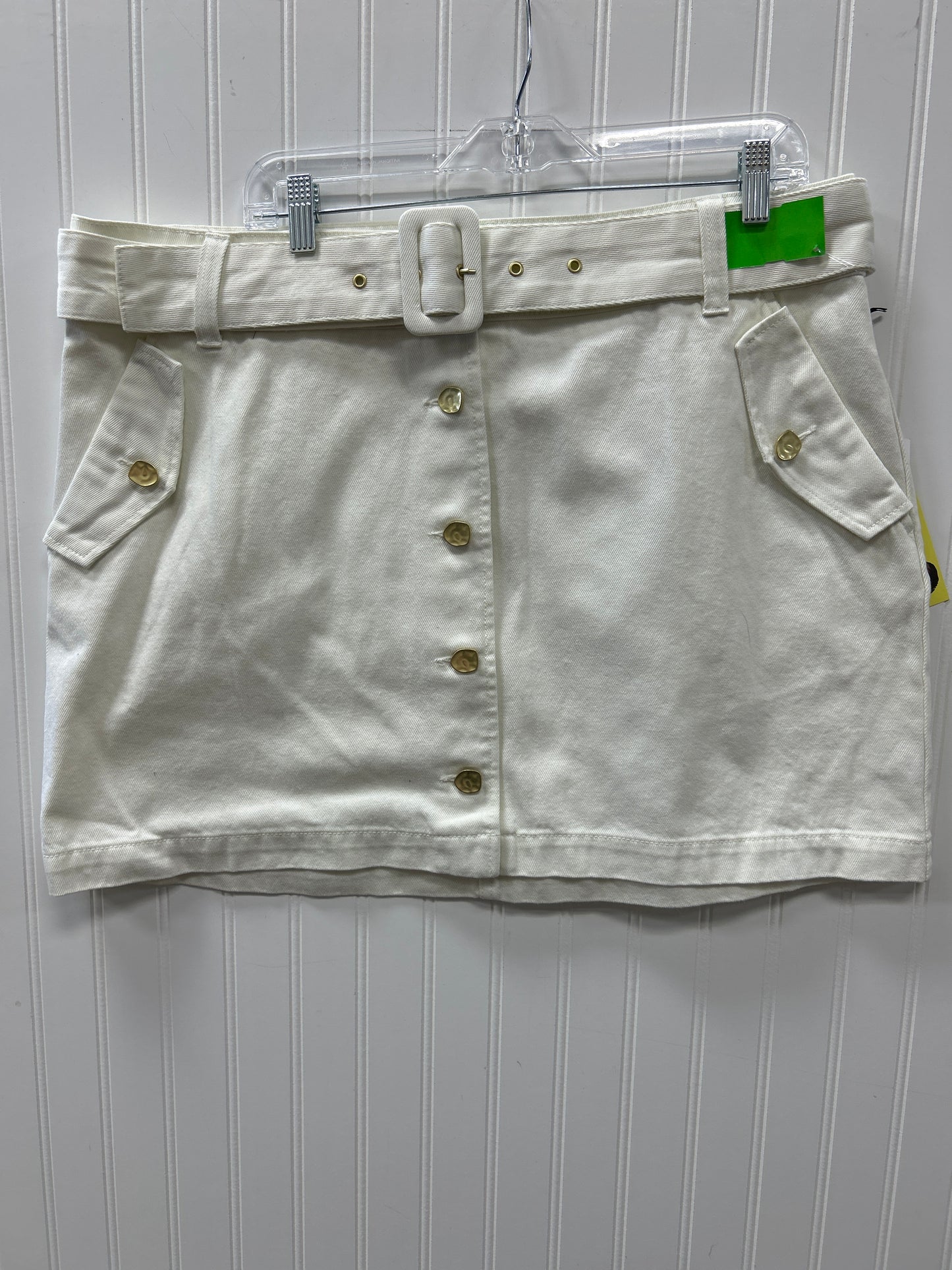 Skirt Maxi By Future Collective In White Denim, Size:18
