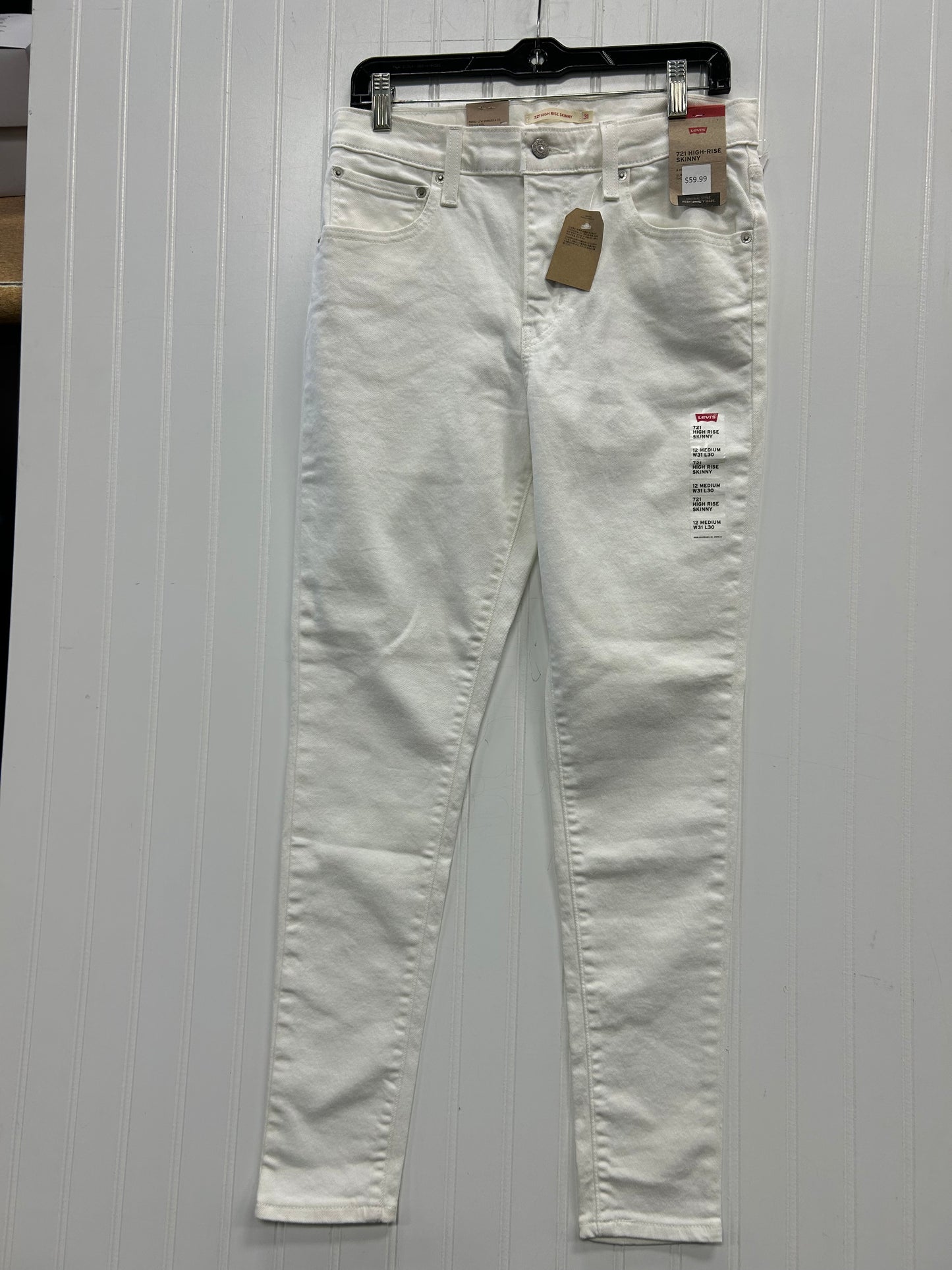 Jeans Skinny By Levis In Cream Denim, Size:10