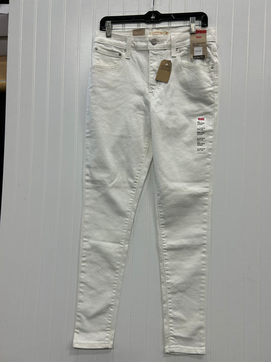 Jeans Skinny By Levis In Cream Denim, Size:10