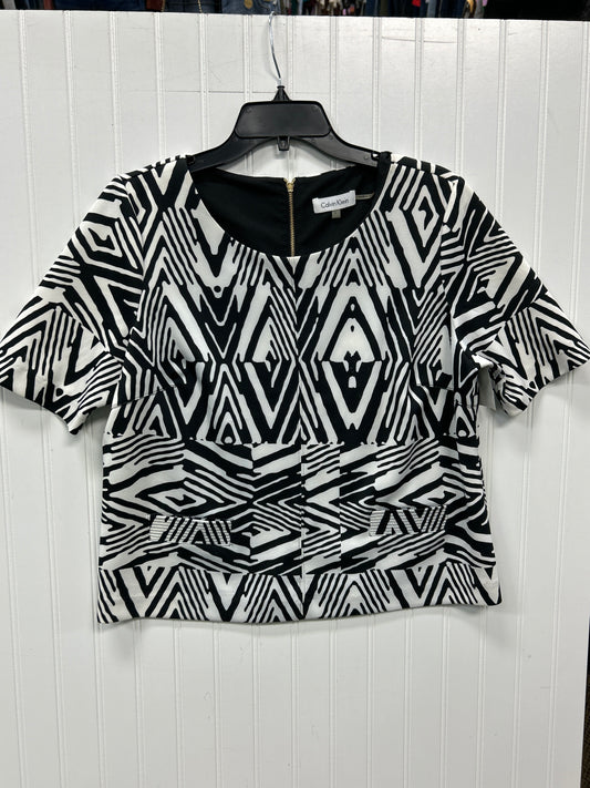 Top Ss By Calvin Klein In Black & White, Size:L