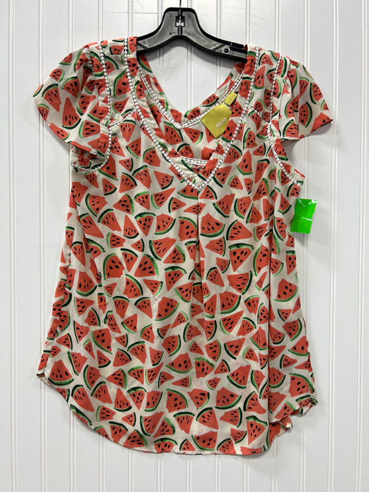 Top Ss By Maeve In Cream & Pink, Size:6