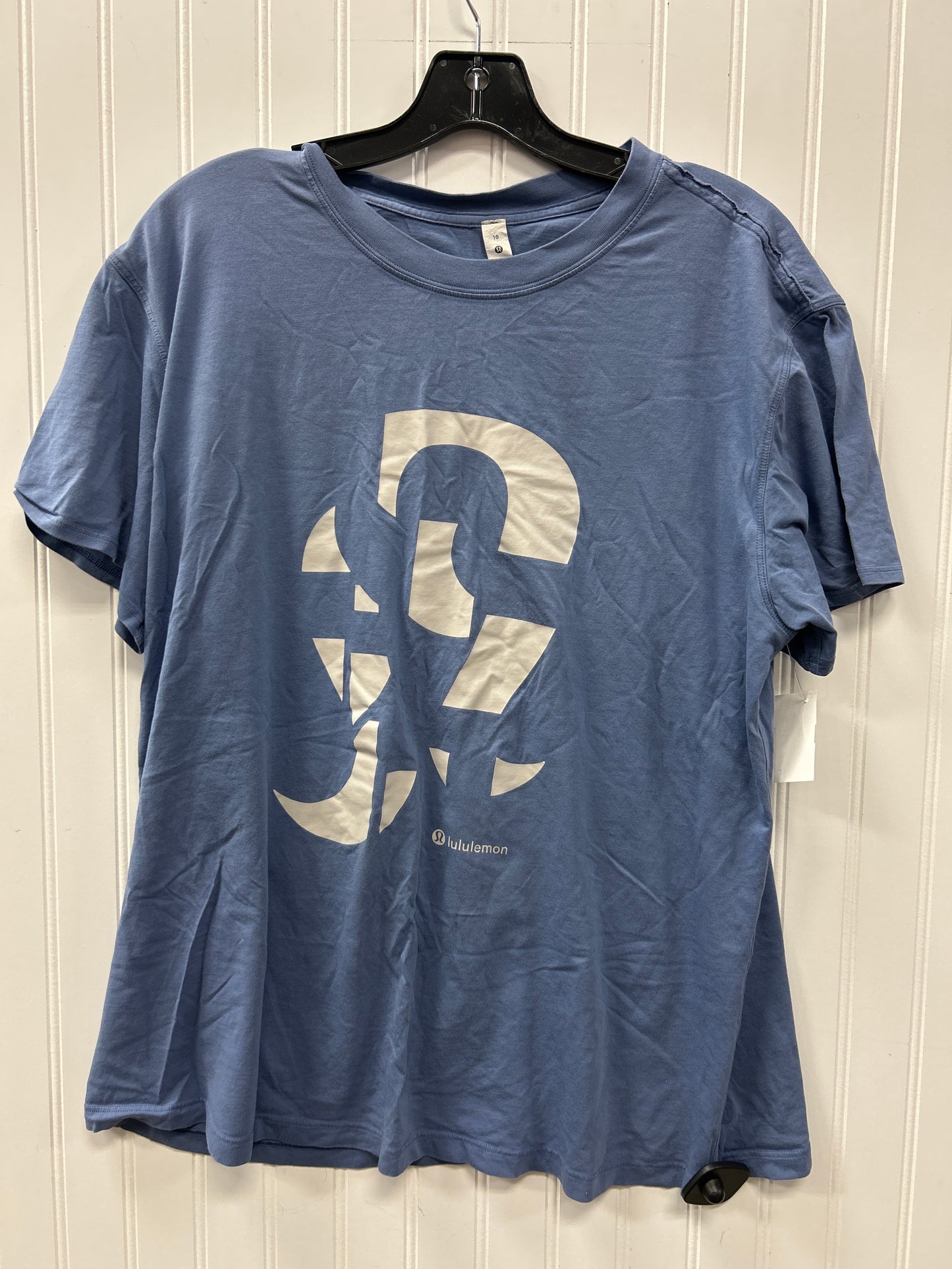 Athletic Top Ss By Lululemon In Blue, Size:10