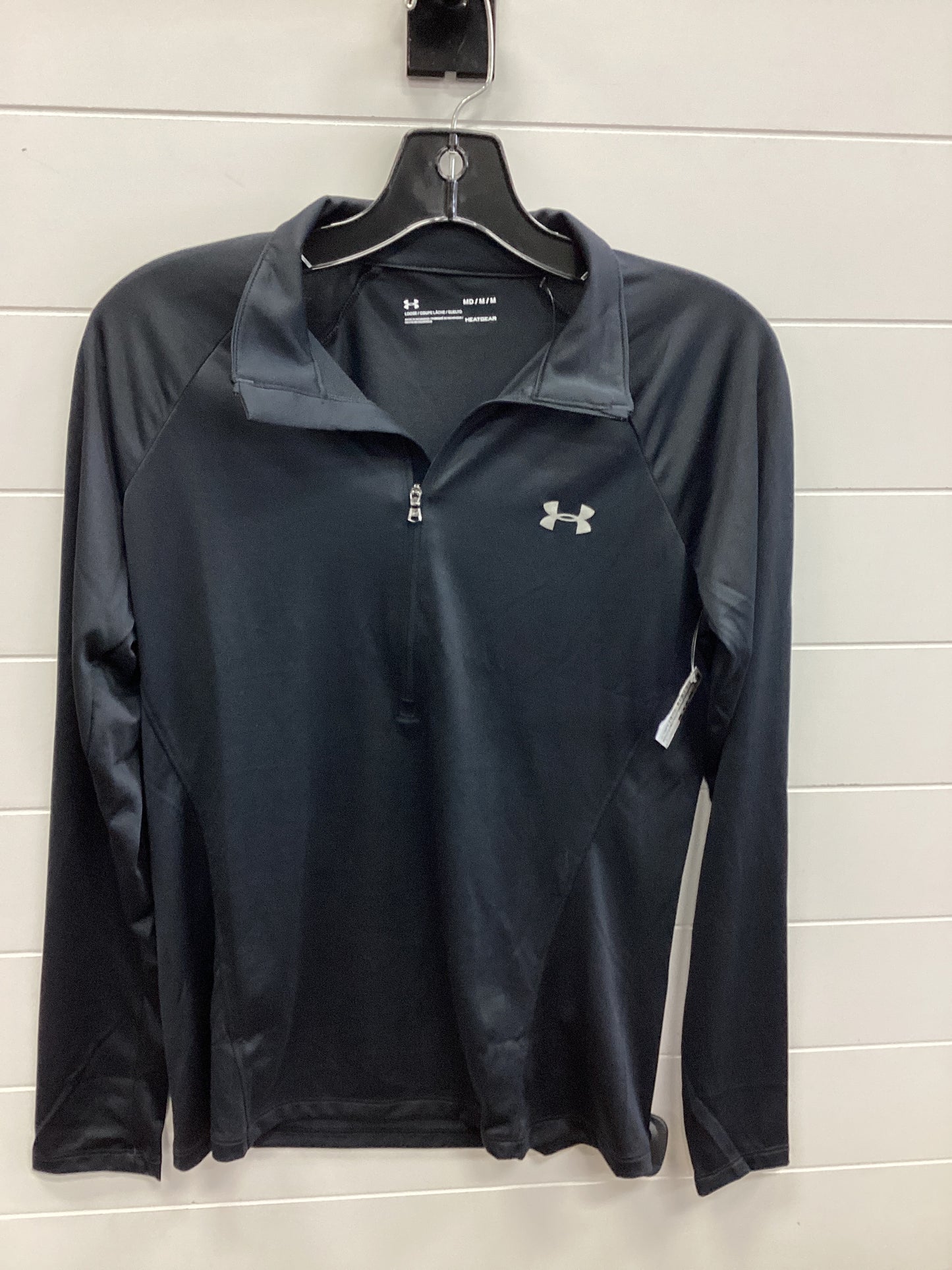 Athletic Top Ls Collar By Under Armour In Black, Size:M