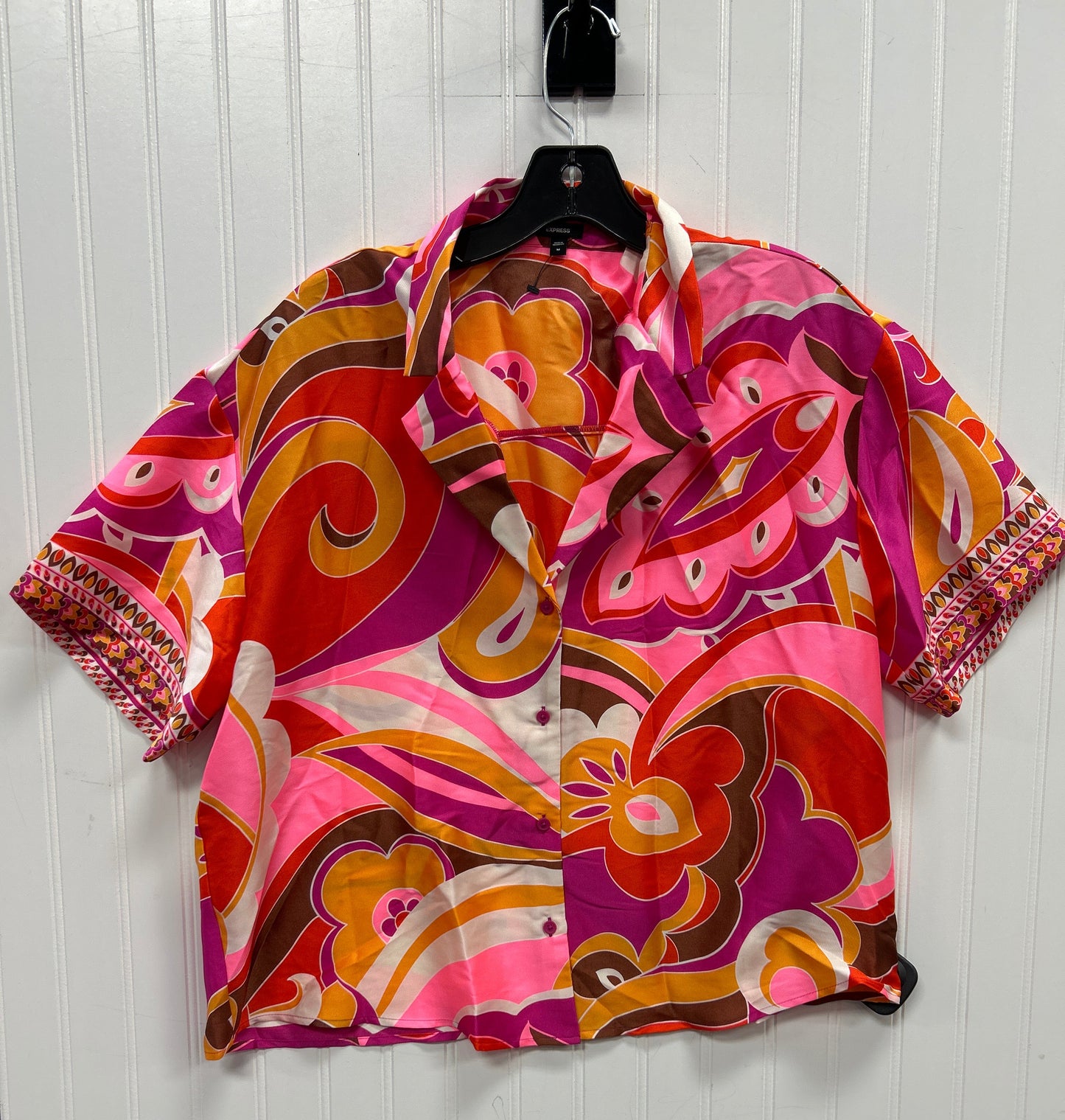 Blouse Ls By Express In Pink, Size:M