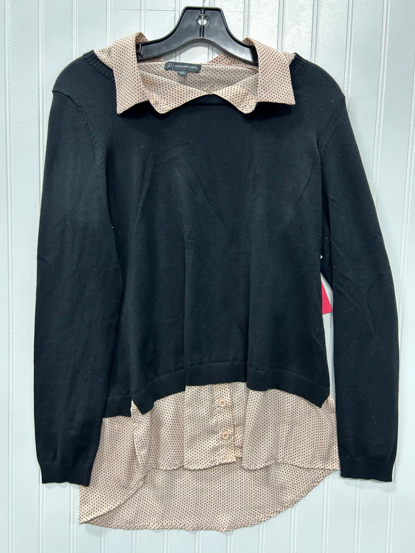 Top Ls By Adrianna Papell In Black & Pink, Size:M