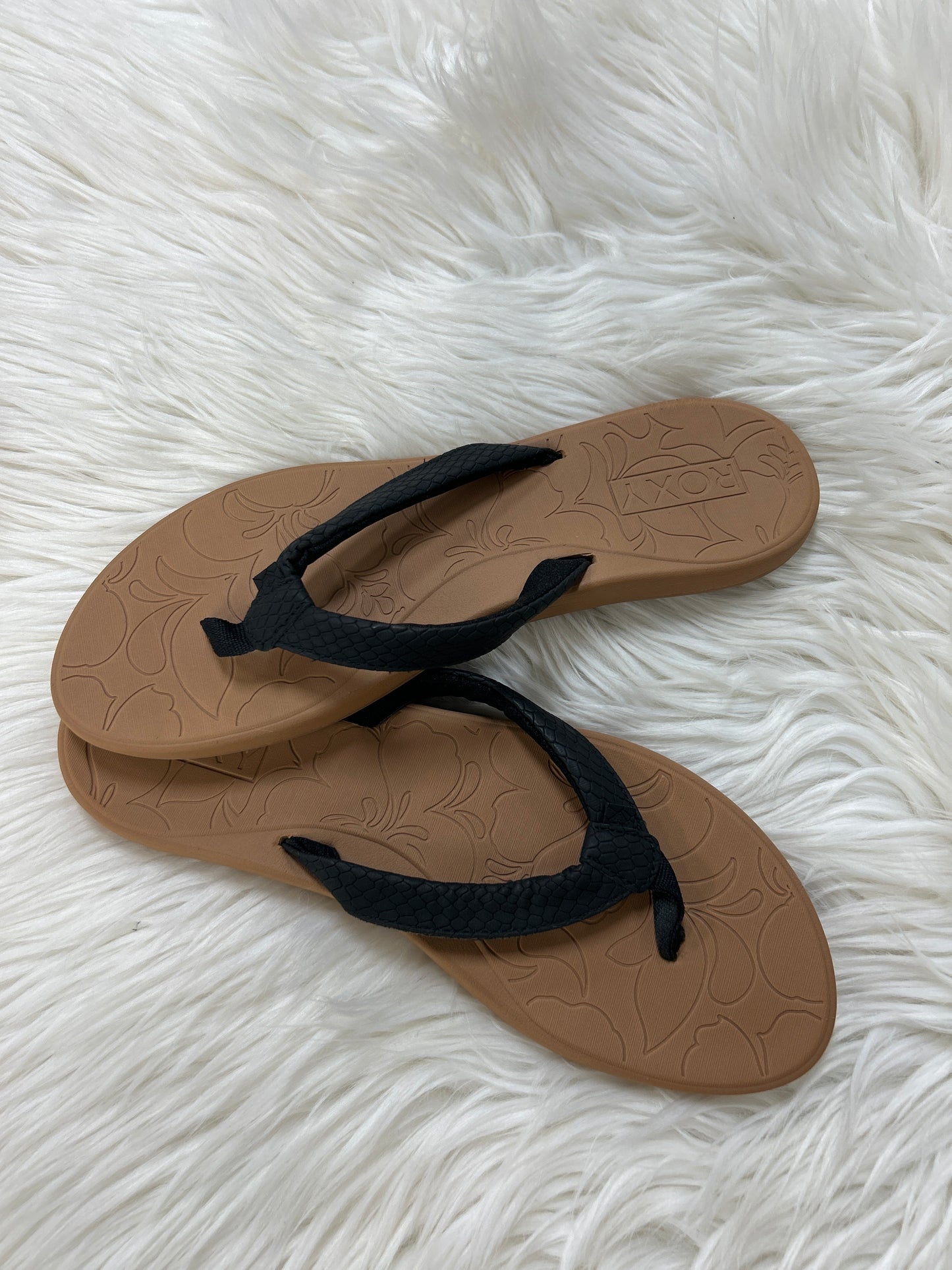 Sandals Flip Flops By Roxy In Black, Size:10