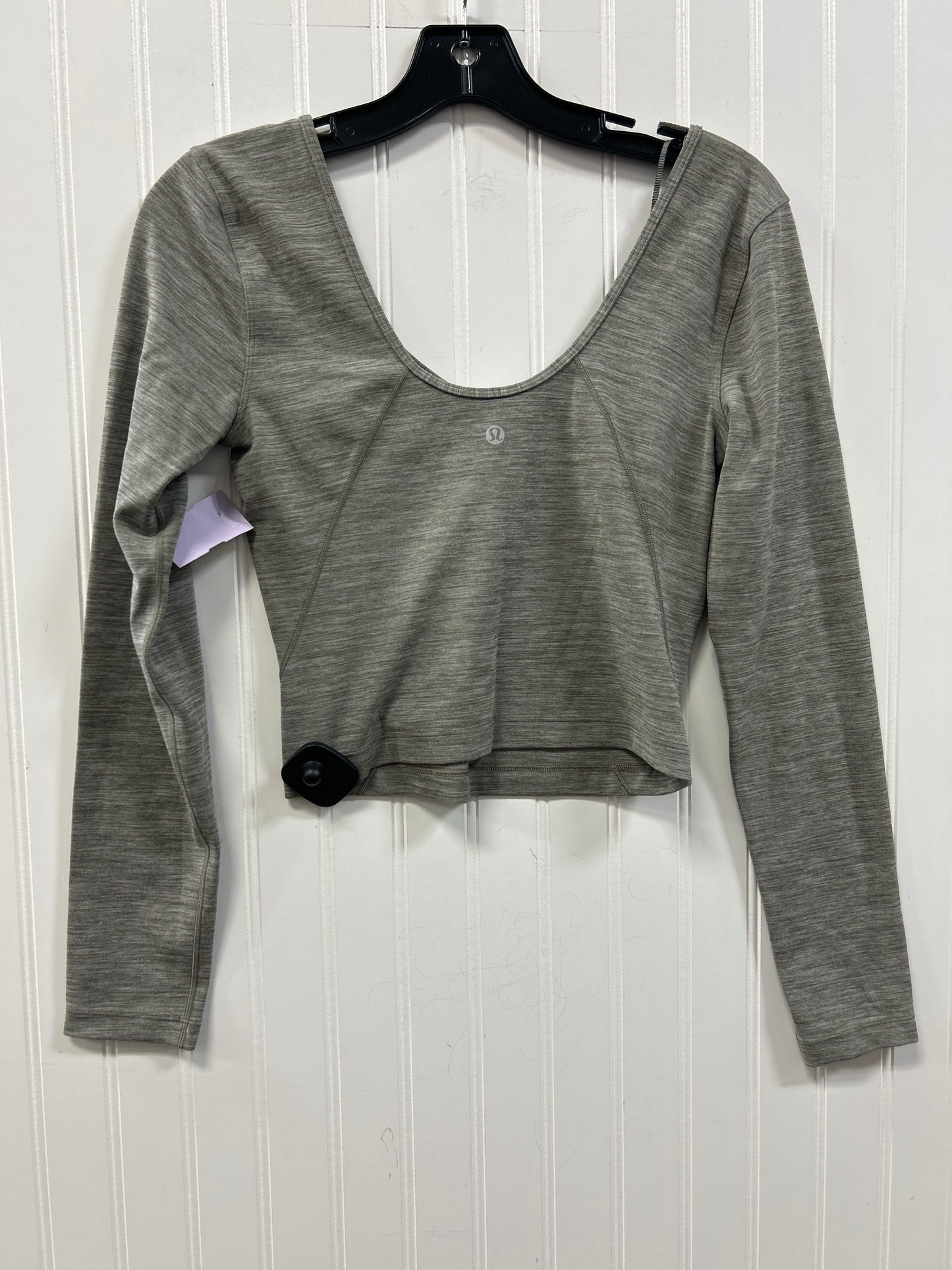 Athletic Top Ls Crewneck By Lululemon In Grey, Size:S