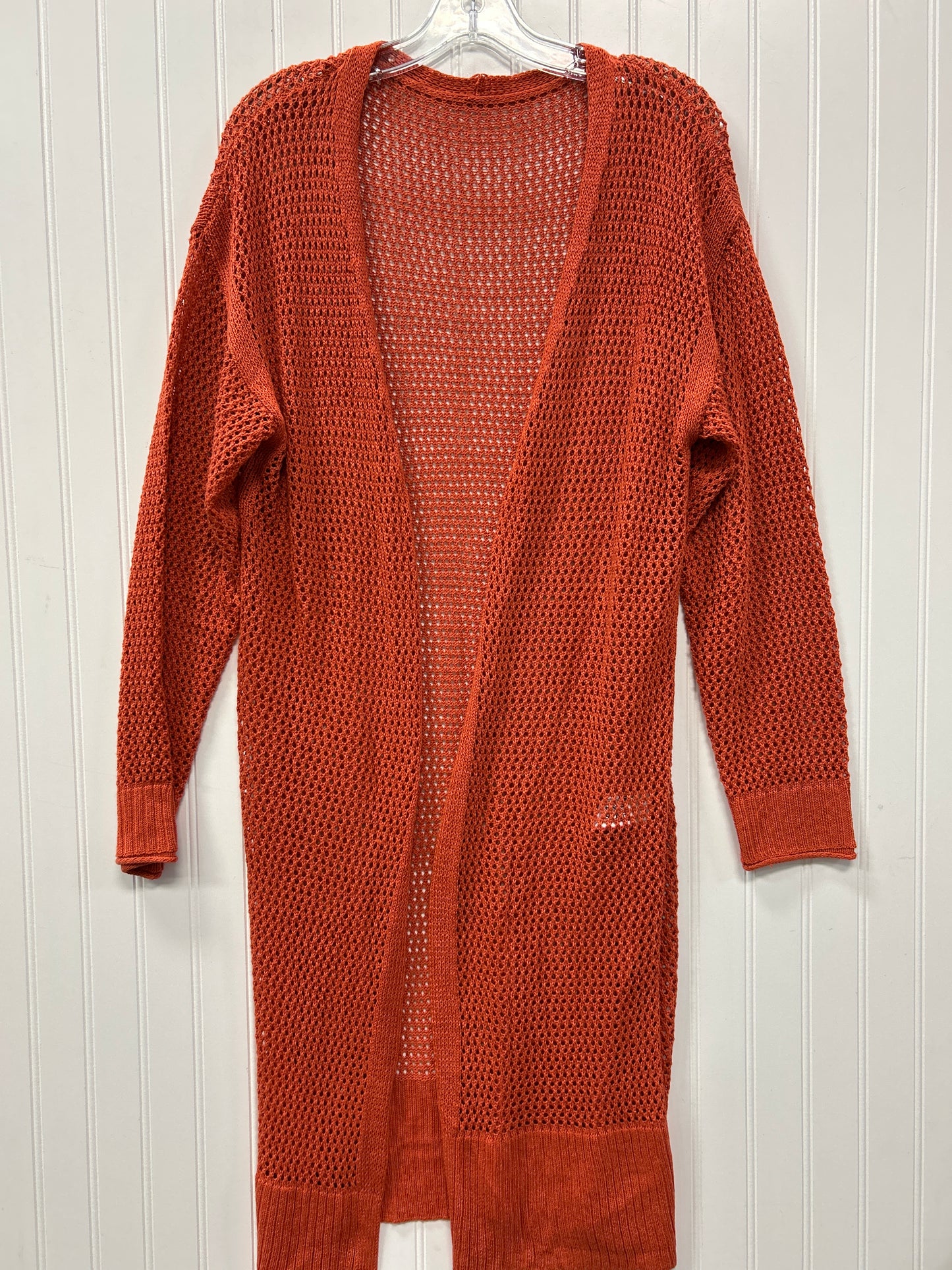 Sweater Cardigan By Clothes Mentor In Orange, Size:L