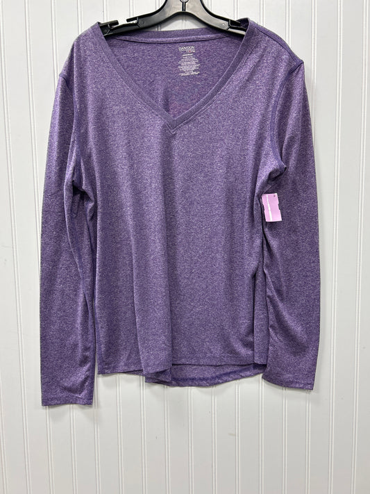 Athletic Top Ls Collar By Danskin In Purple, Size:Xl