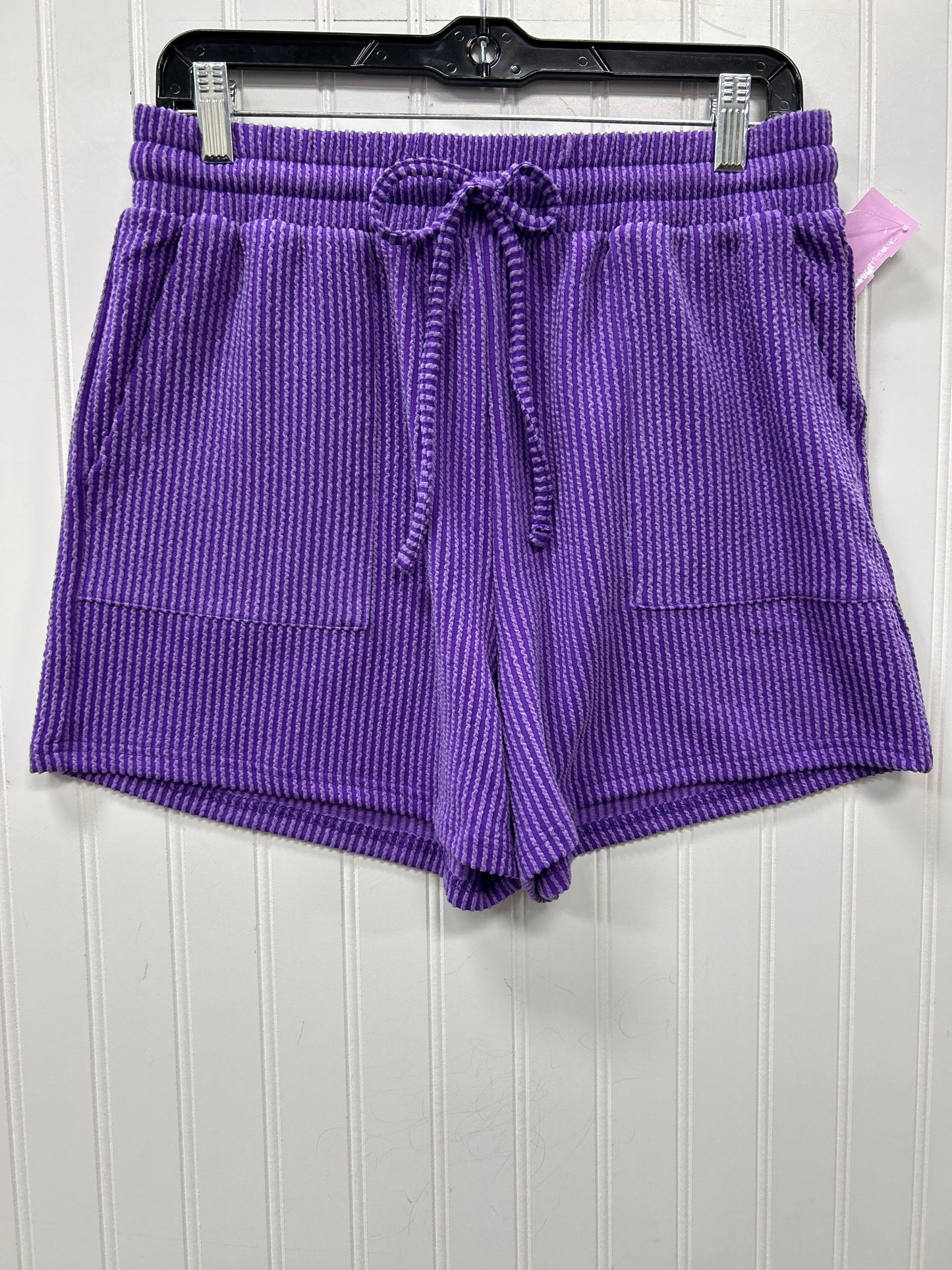 Shorts Set By Zenana In Purple, Size:L
