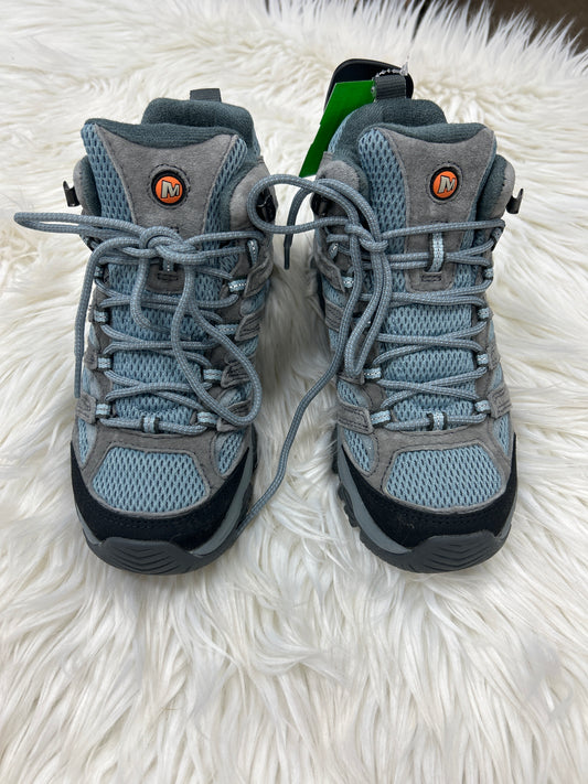 Boots Hiking By Merrell In Blue & Grey, Size:6.5