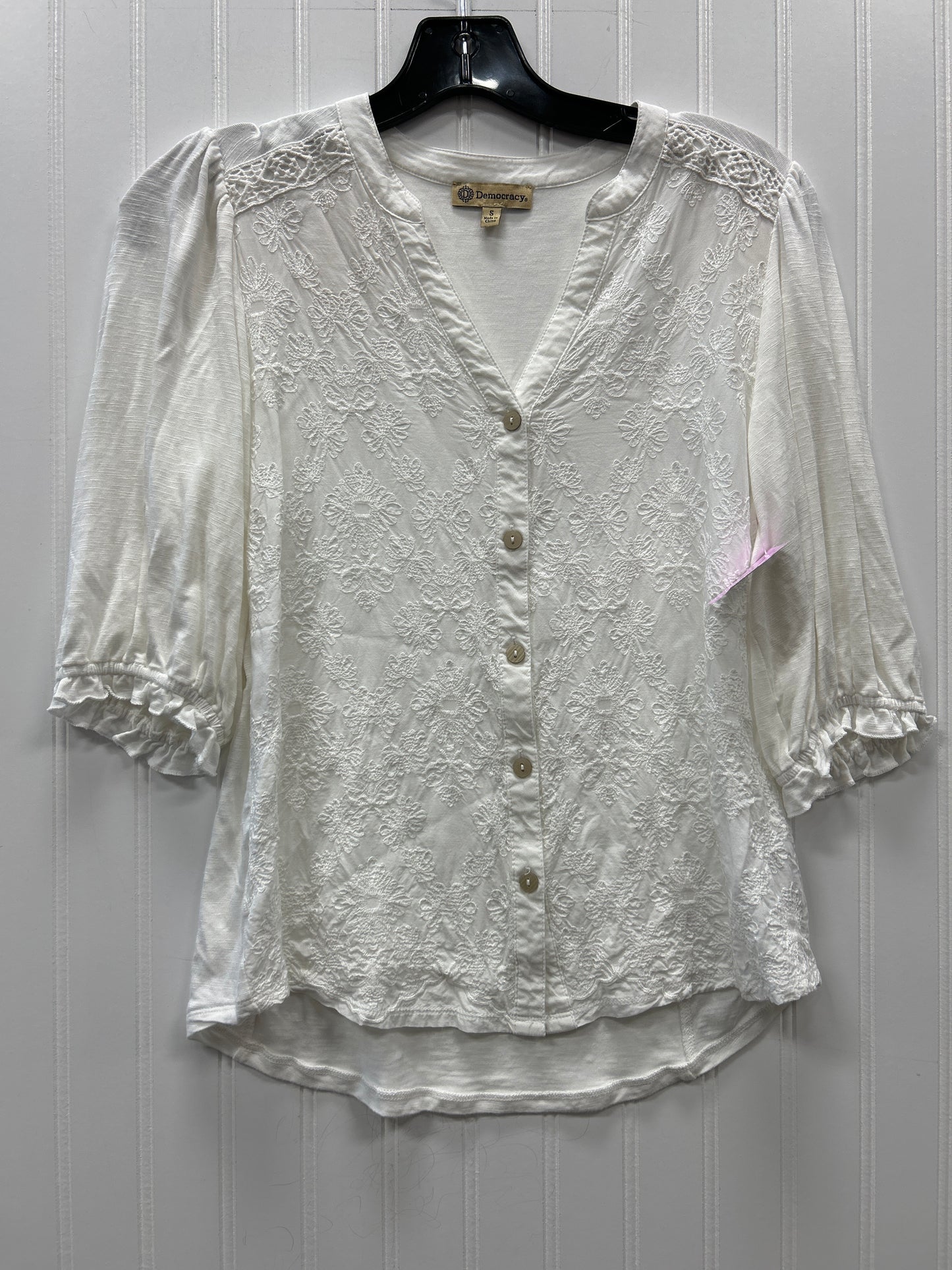 Top 3/4 Sleeve By Democracy In White, Size:S