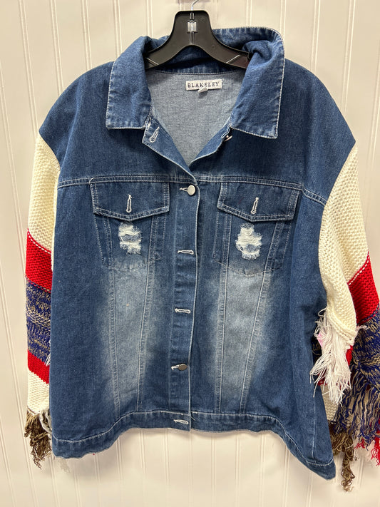 Jacket Denim By Blakeley In Blue Denim, Size:3X