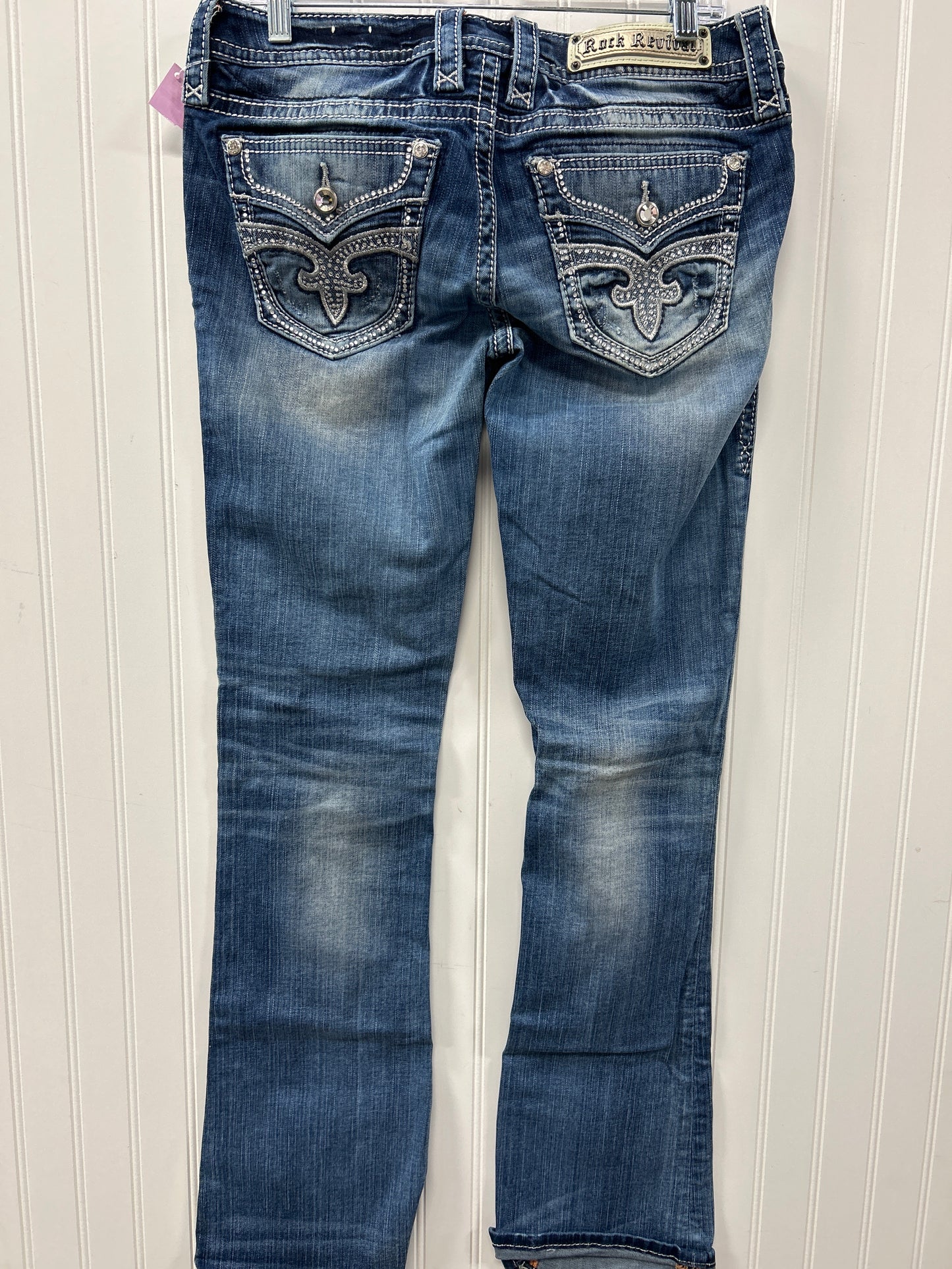 Jeans Boot Cut By Rock Revival In Blue Denim, Size:6