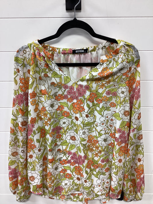 Top Ls By Btfbm In Floral Print, Size:Xl