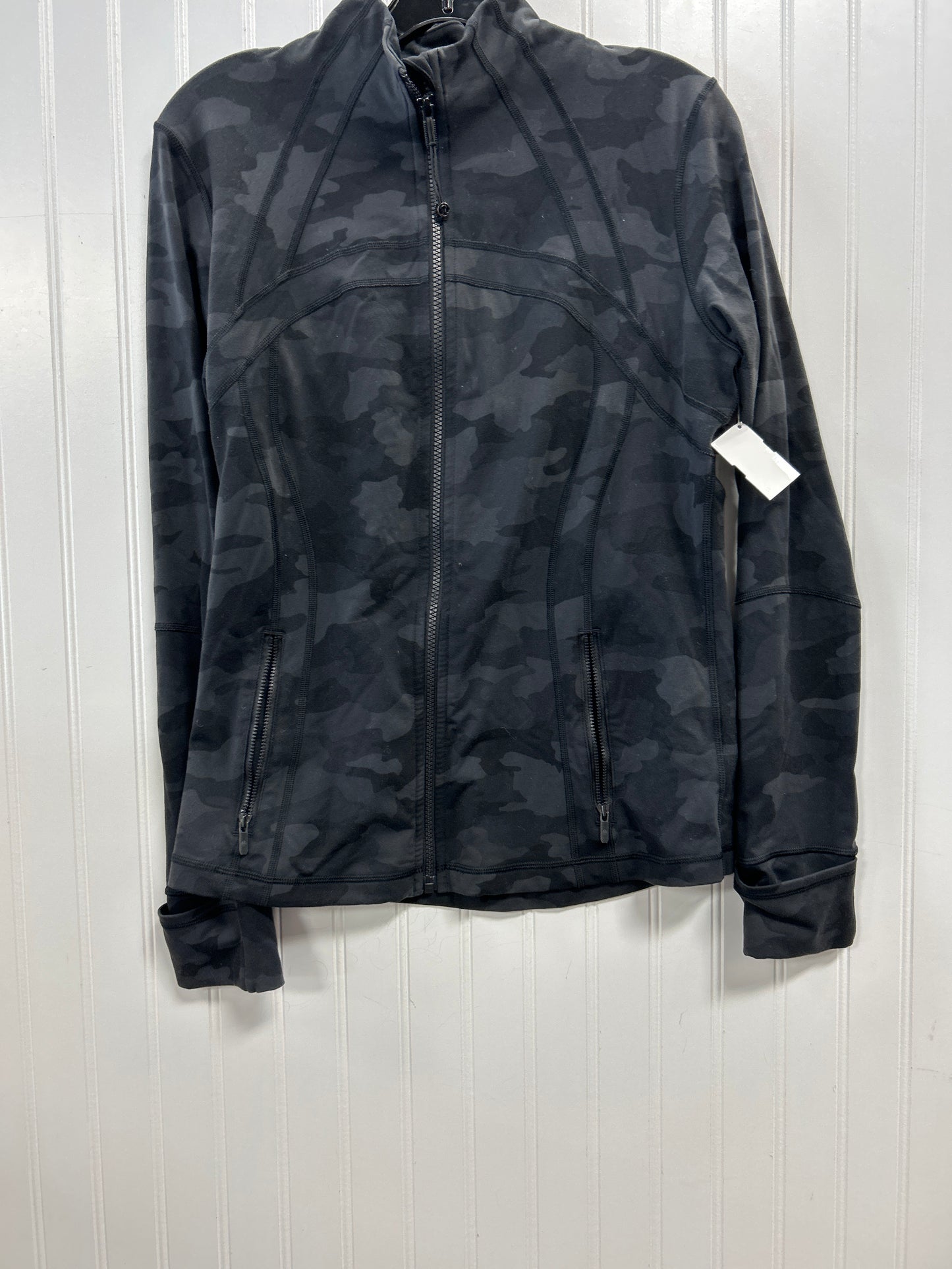 Athletic Jacket By Lululemon In Black, Size:12