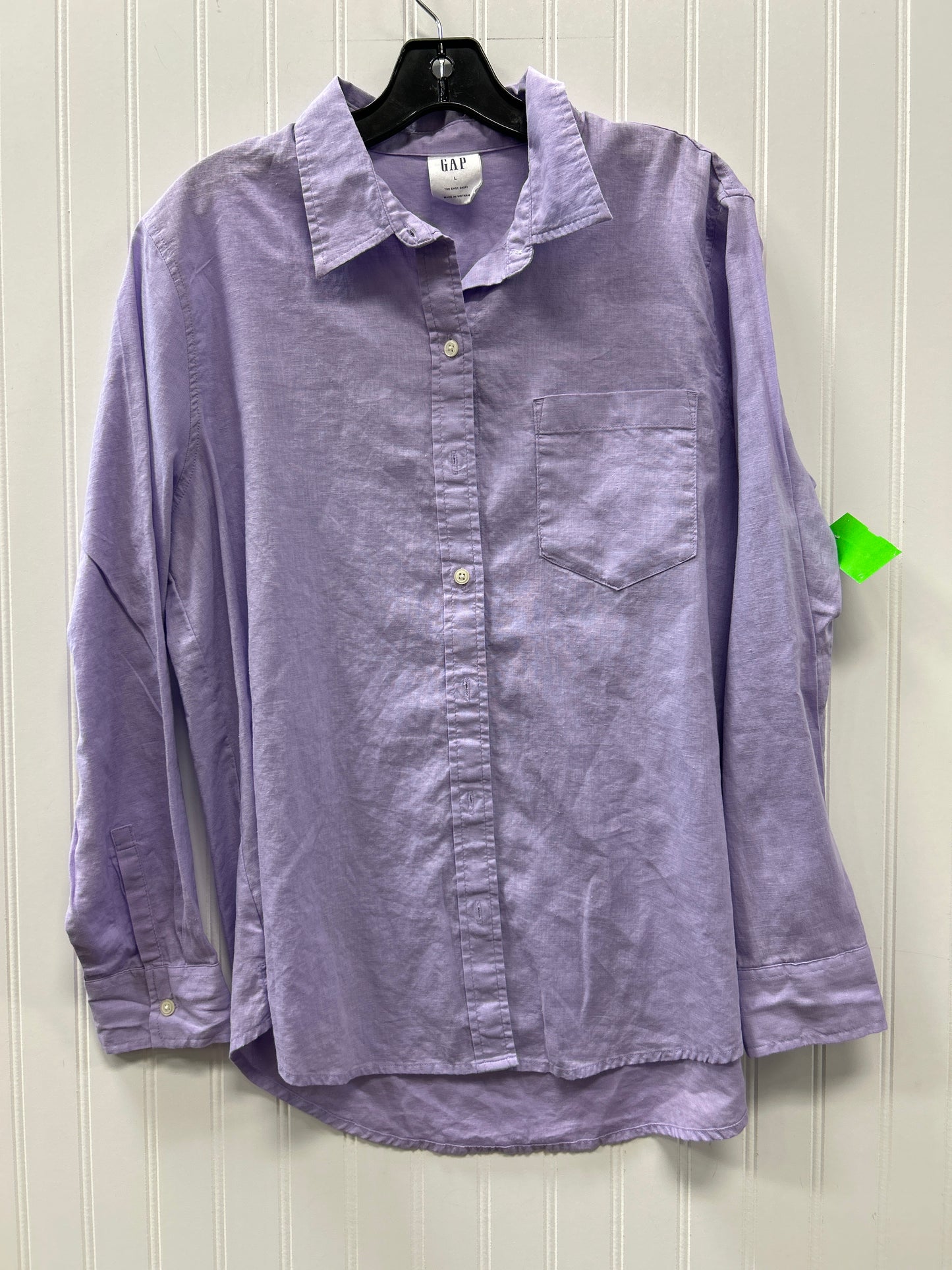 Blouse Ls By Gap In Purple, Size:L