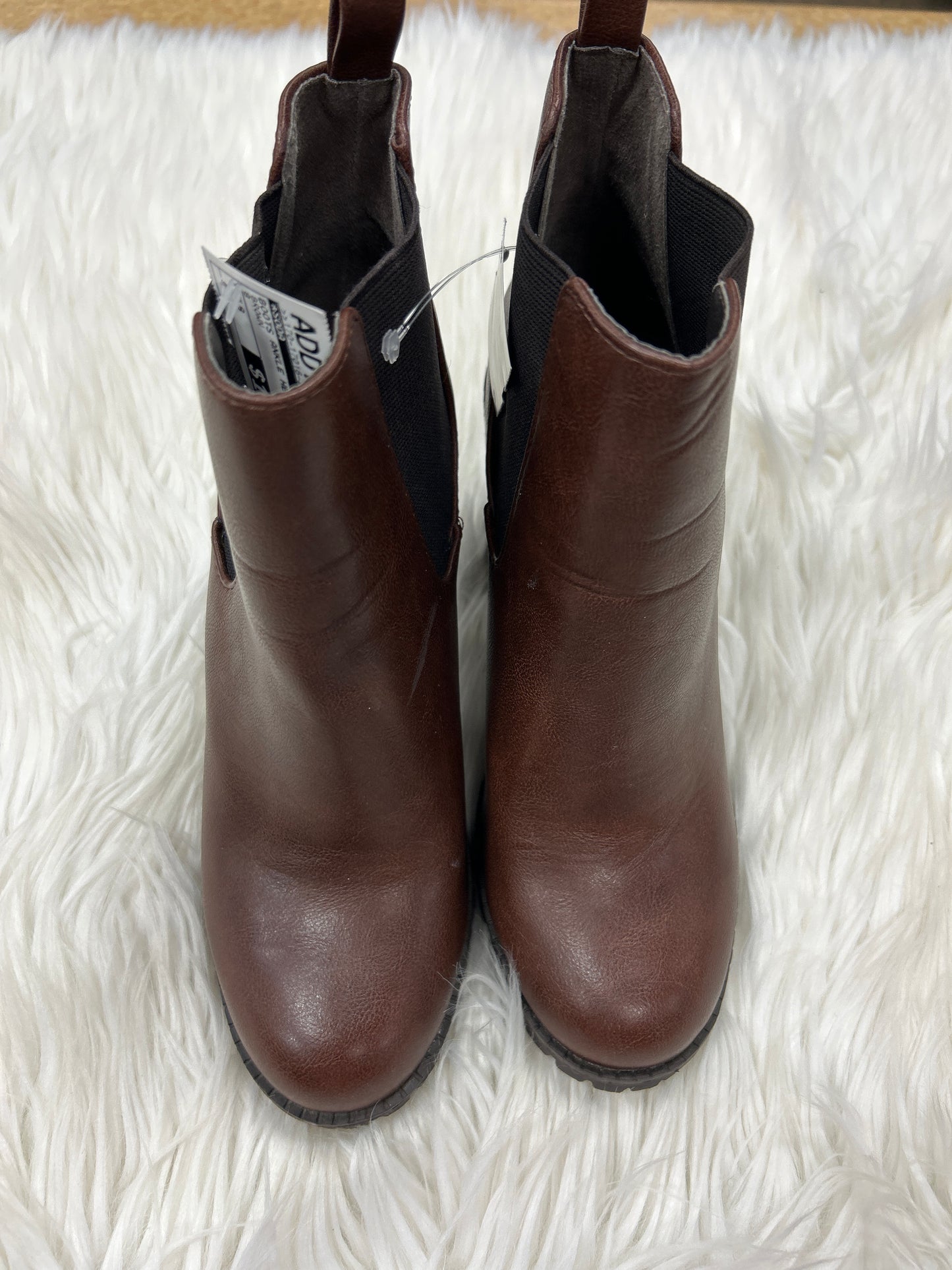 Boots Ankle Heels By Soda In Brown, Size:8