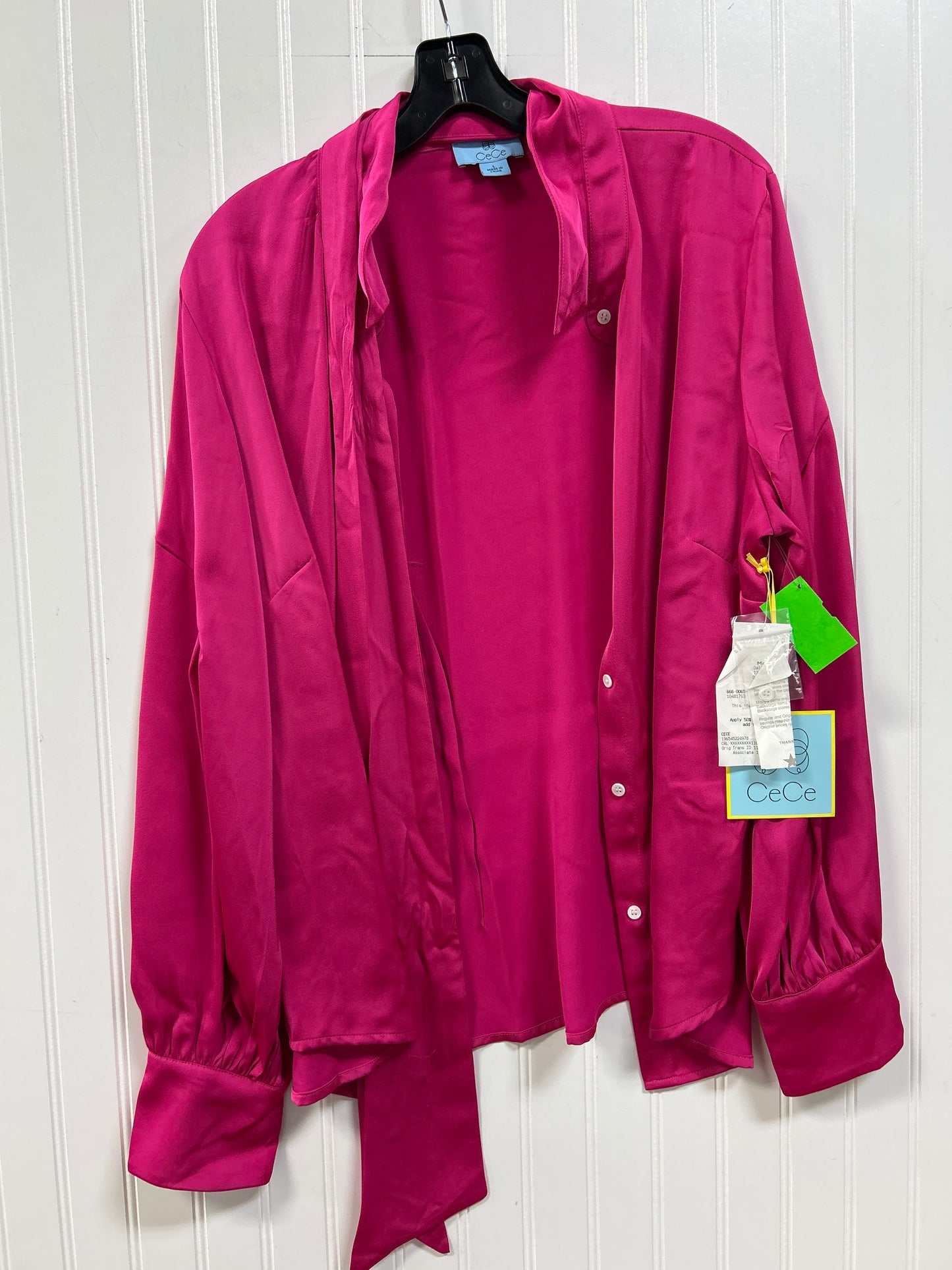Blouse Ls By Cece In Pink, Size:L