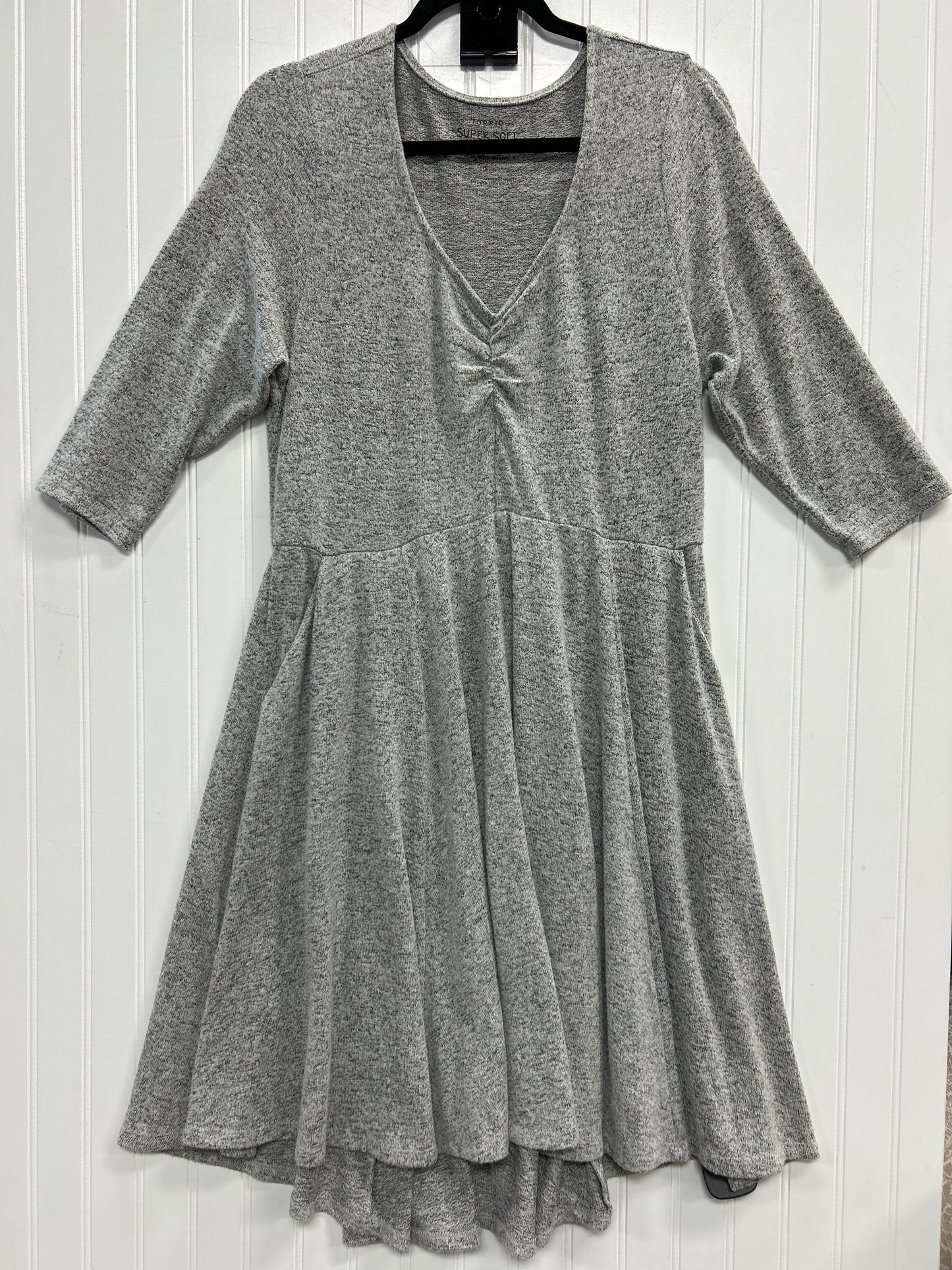 Dress Casual Midi By Torrid In Grey, Size:1X