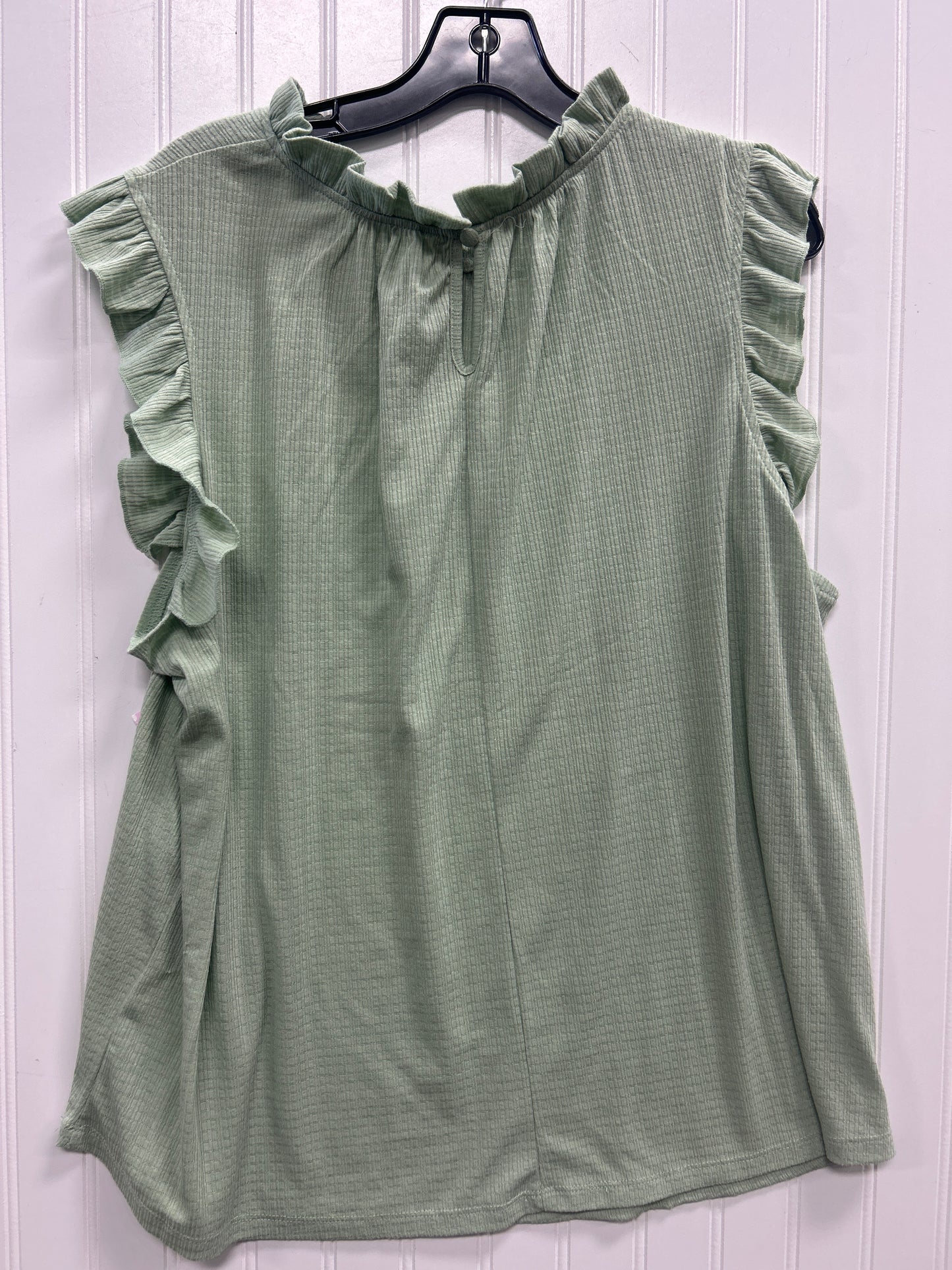 Top Sleeveless By Cmc In Green, Size:1X