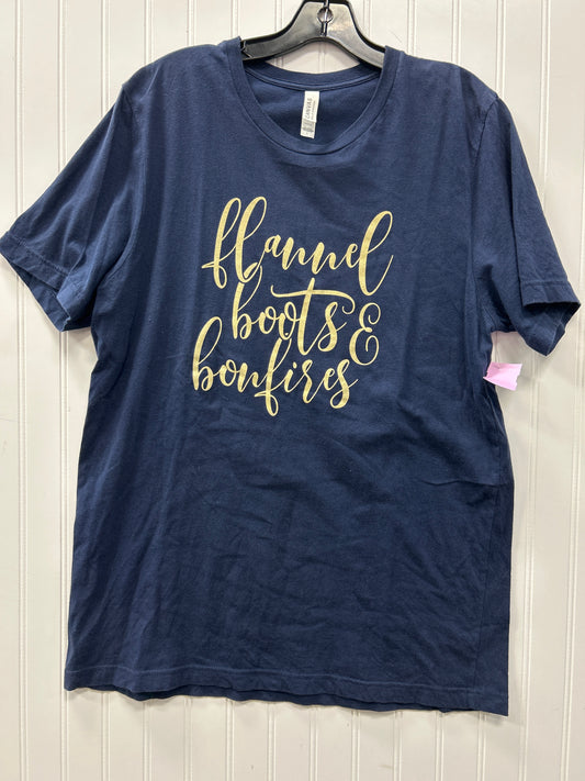 Top Ss By Bella + Canvas In Navy, Size:L