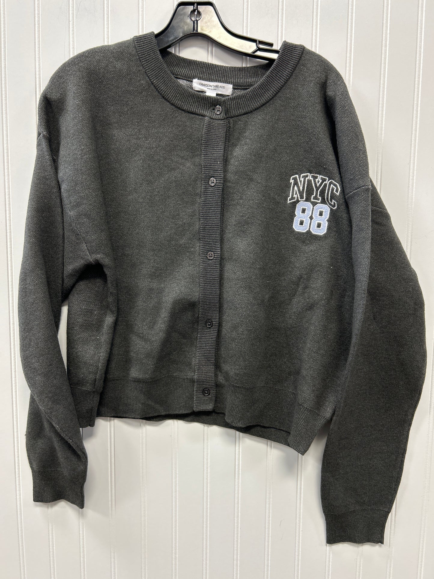 Cardigan By Grayson Threads In Grey, Size:L NWT