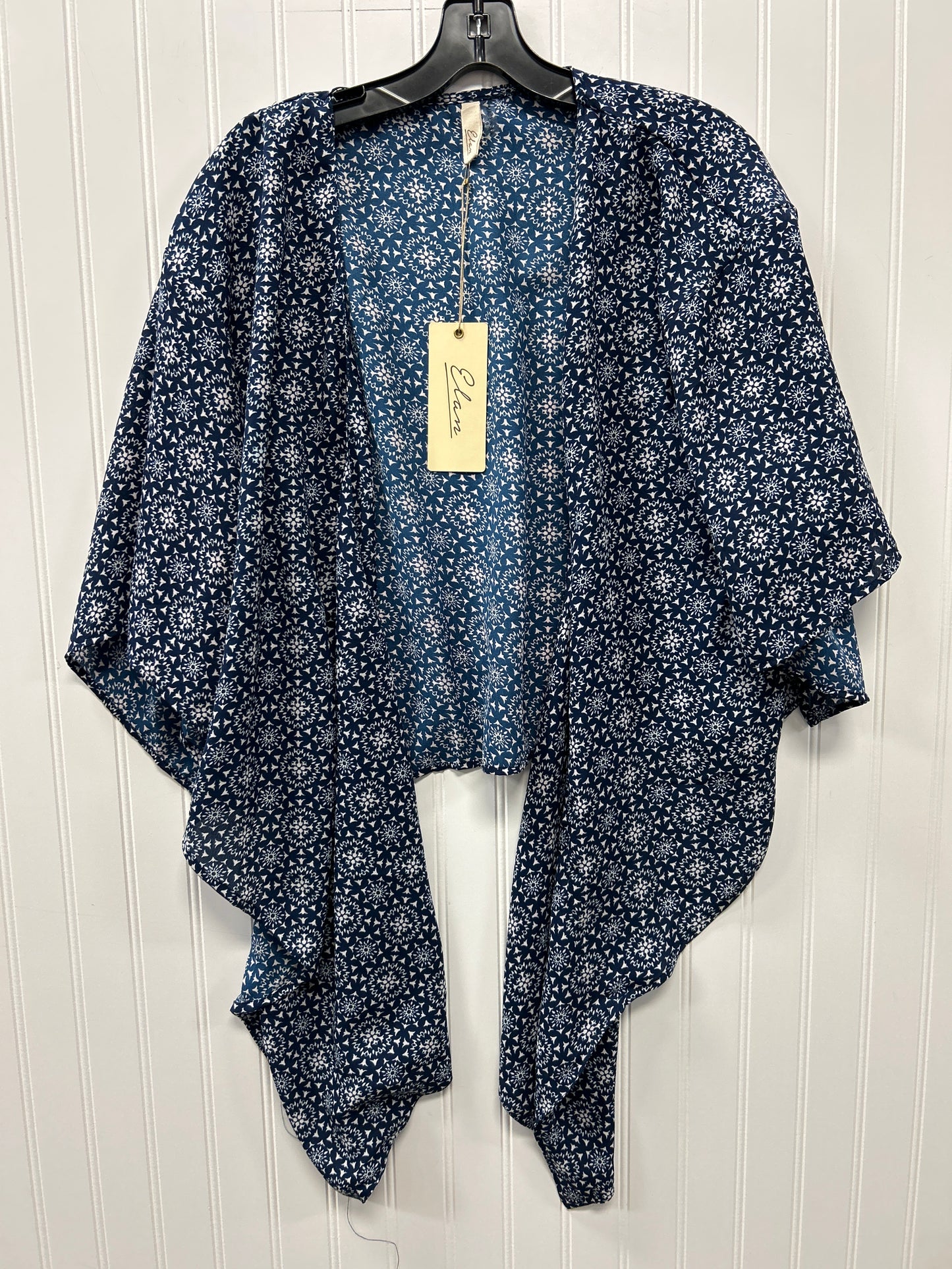 Blouse Ss By Elan In Navy, Size:Osfm