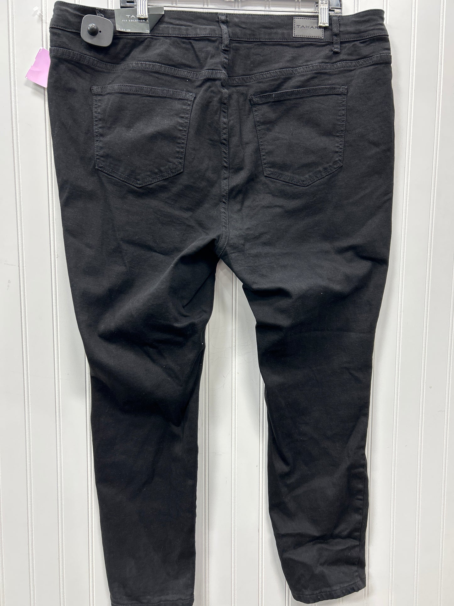 Jeans Skinny By Tahari In Black Denim, Size:24