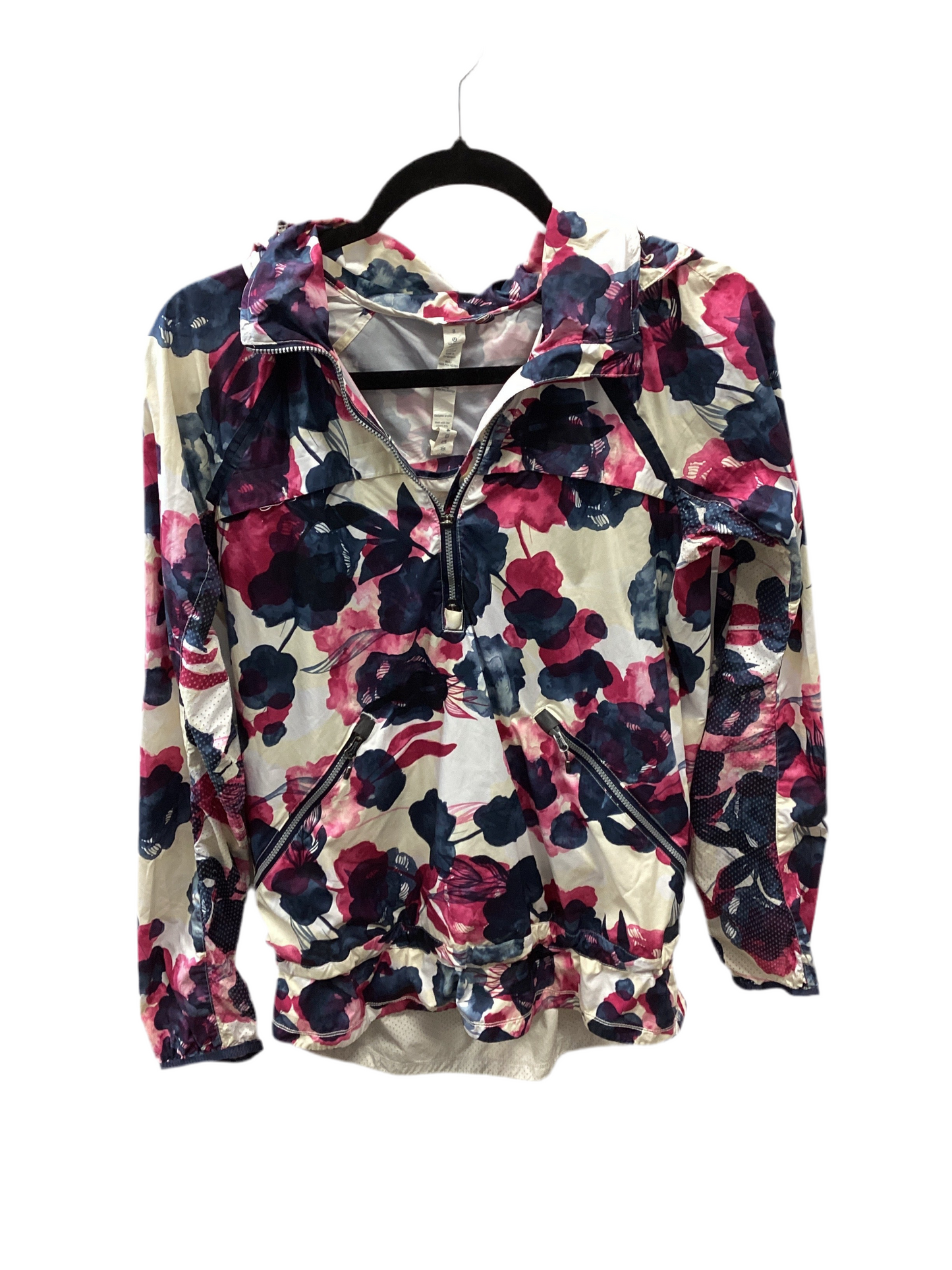 Athletic Jacket By Lululemon In Floral Print, Size:8