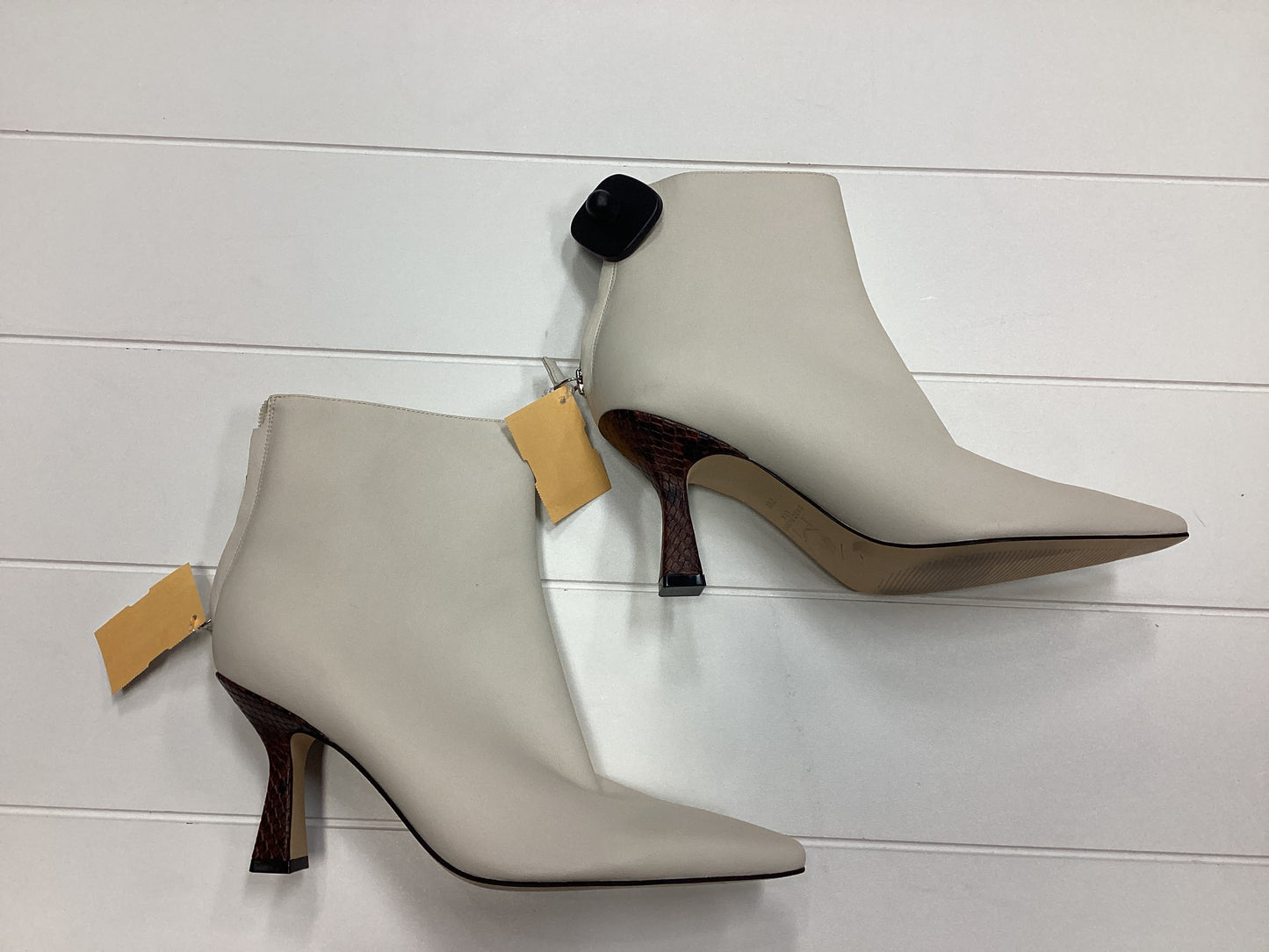 Boots Ankle Heels By Marc Fisher In White, Size:7.5