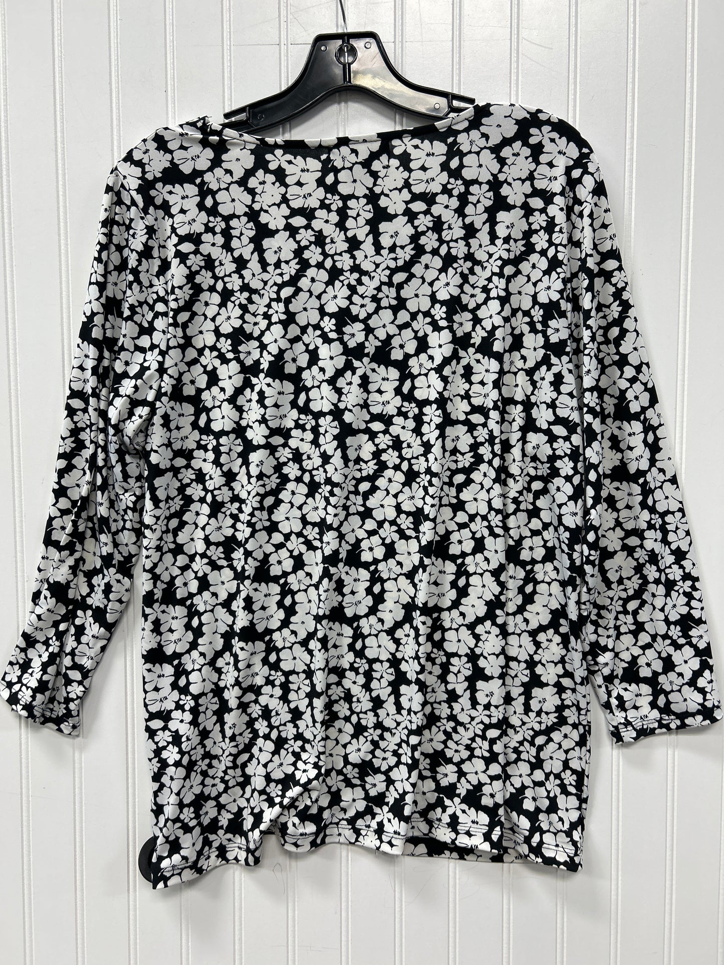 Top Ls By Liz Claiborne In Black & White, Size:L