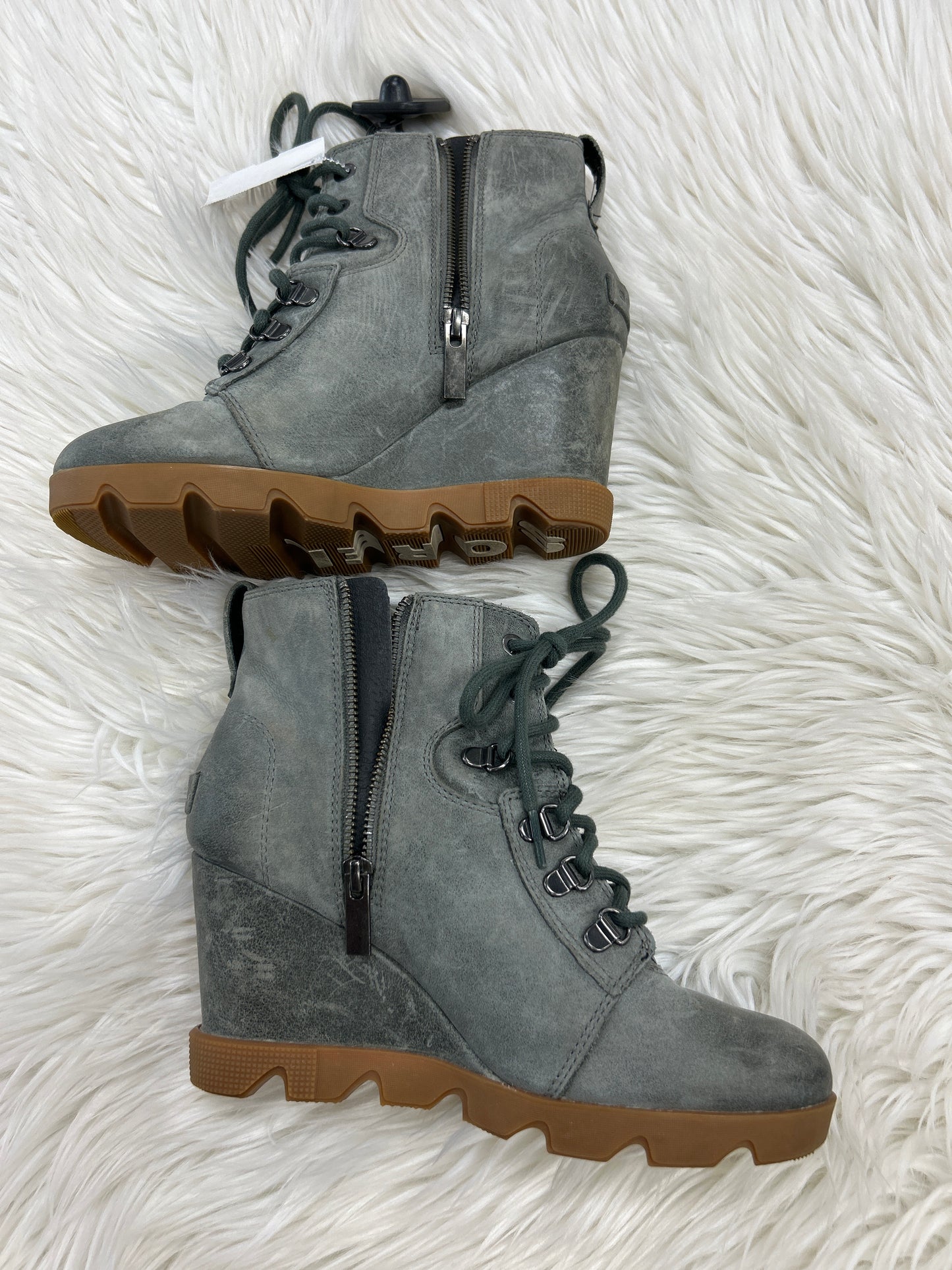Boots Ankle Heels By Sorel In Grey, Size:8.5