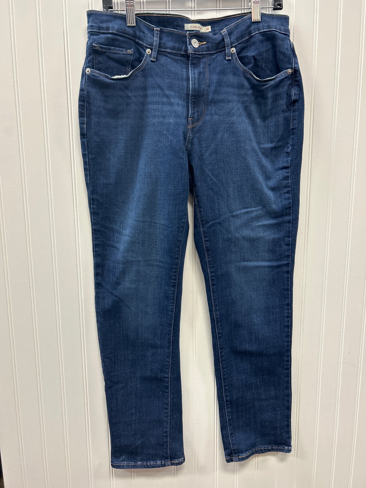 Jeans Straight By Levis In Blue Denim, Size:8