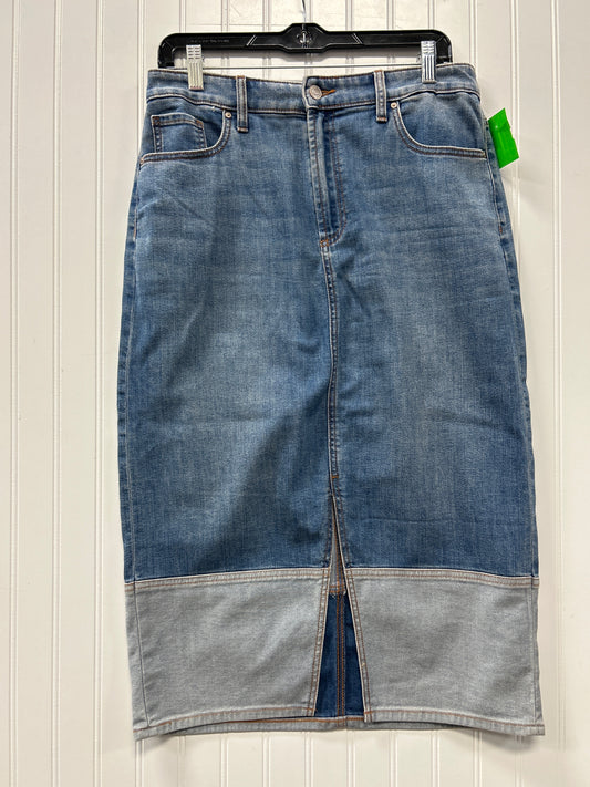 Skirt Midi By Chicos In Blue Denim, Size:S