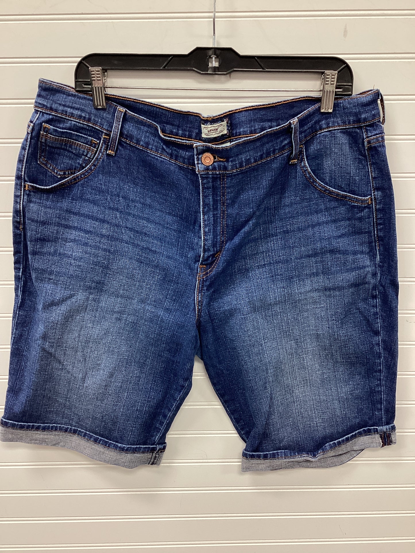 Shorts By Levis In Blue Denim, Size:16