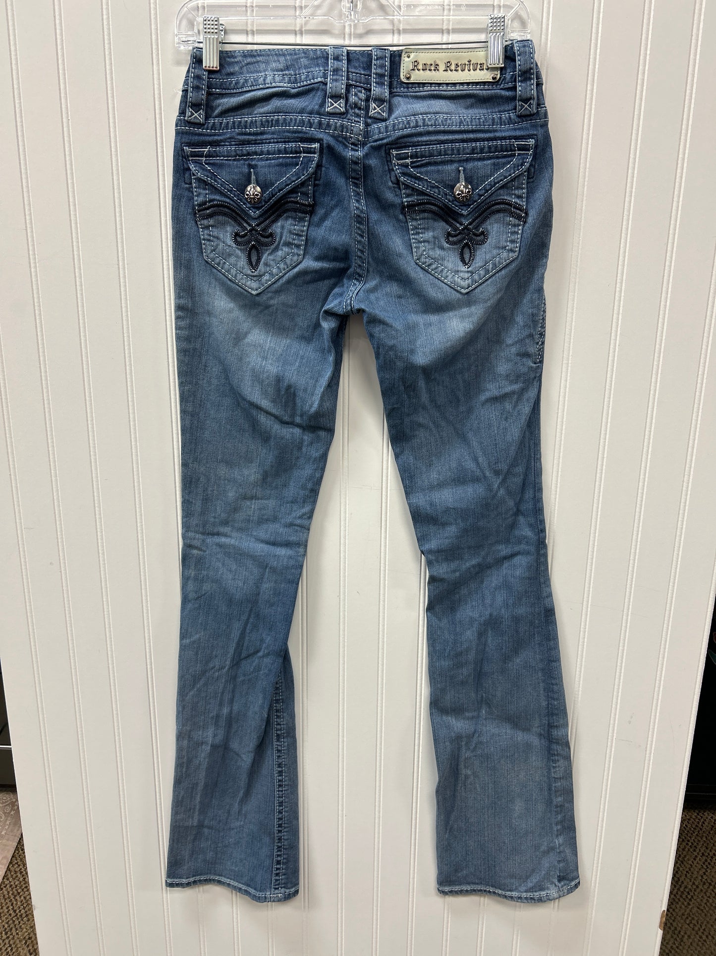Jeans Boot Cut By Rock Revival In Blue Denim, Size:2