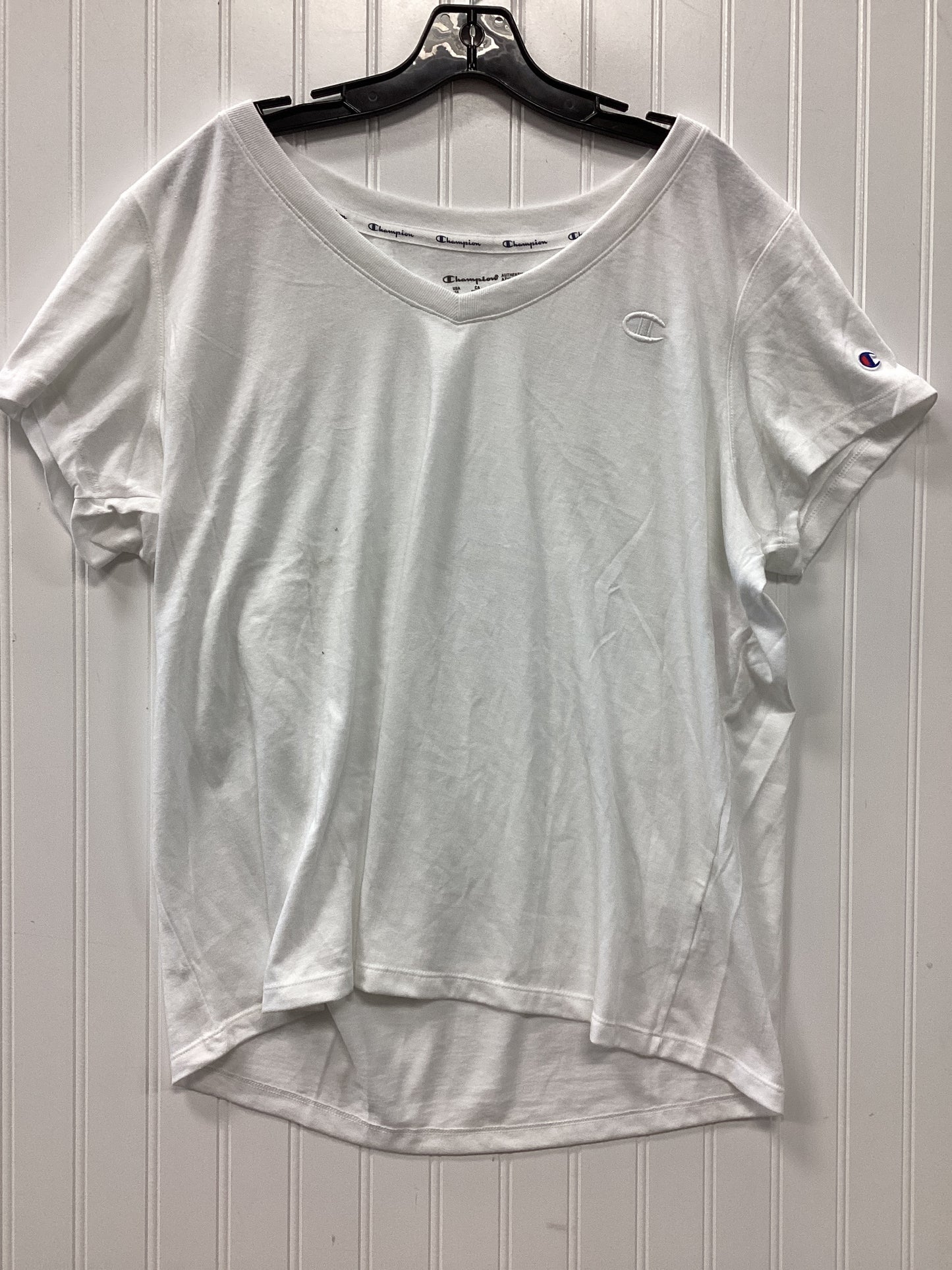 Athletic Top Ss By Champion In White, Size:1X